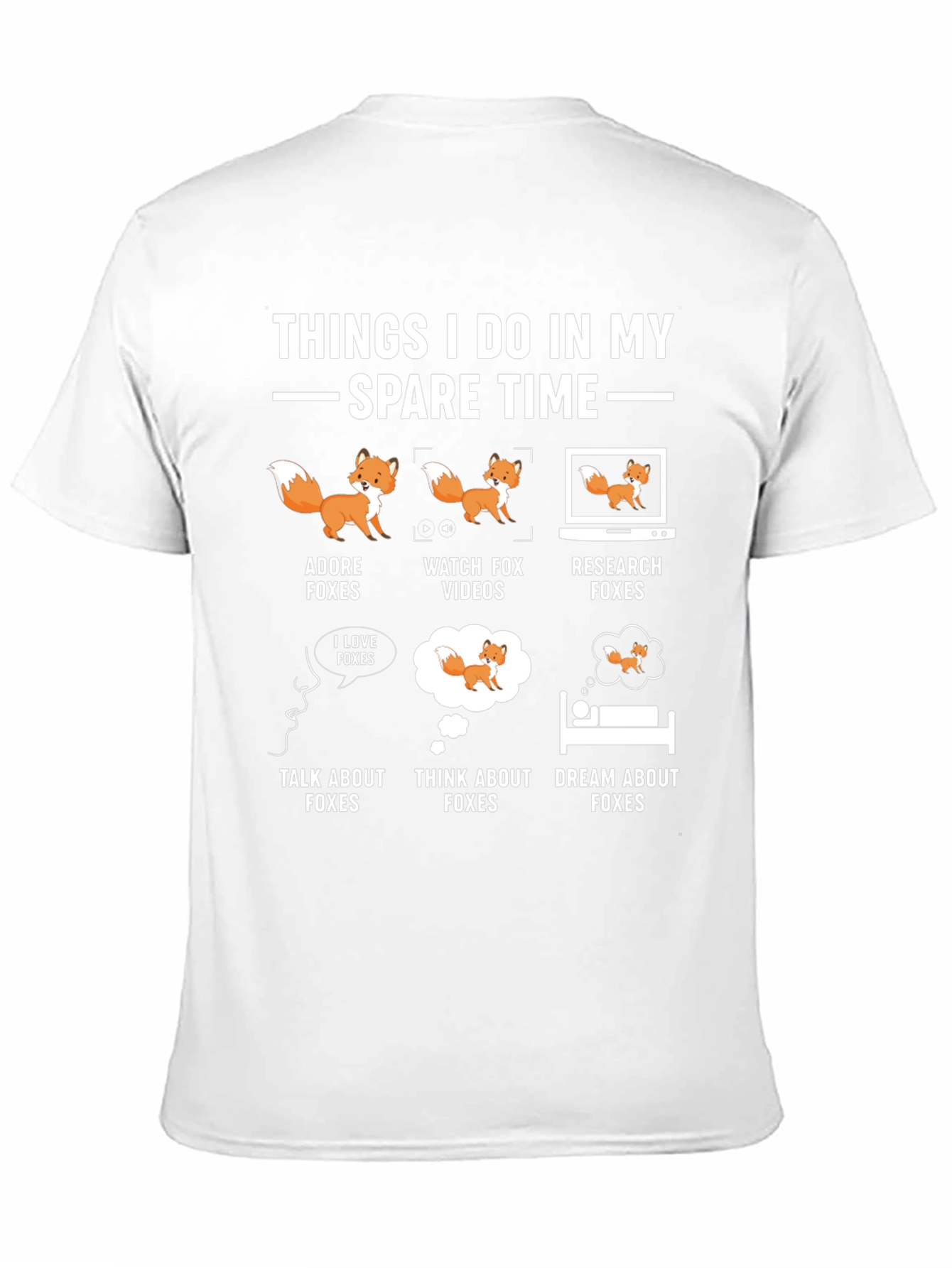 Black Funny Fox Lover T-Shirt - My Spare Time view 11