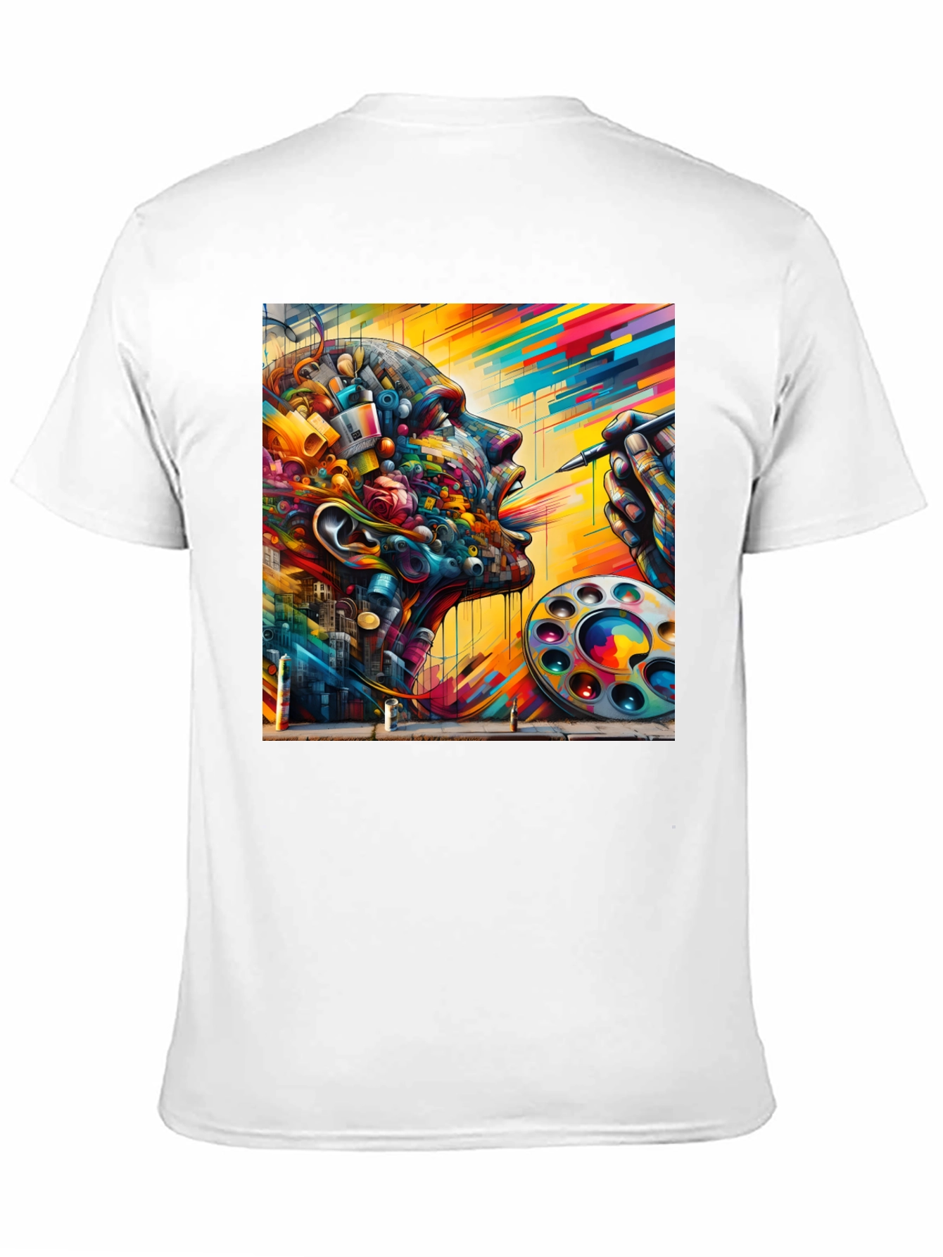 Black Artistic Mind T-Shirt - Colorful Abstract Design view 11