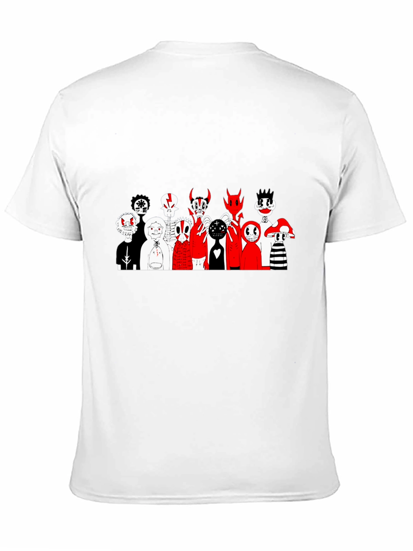 Black Graphic Print Tee: Spooky Cartoon Characters view 11