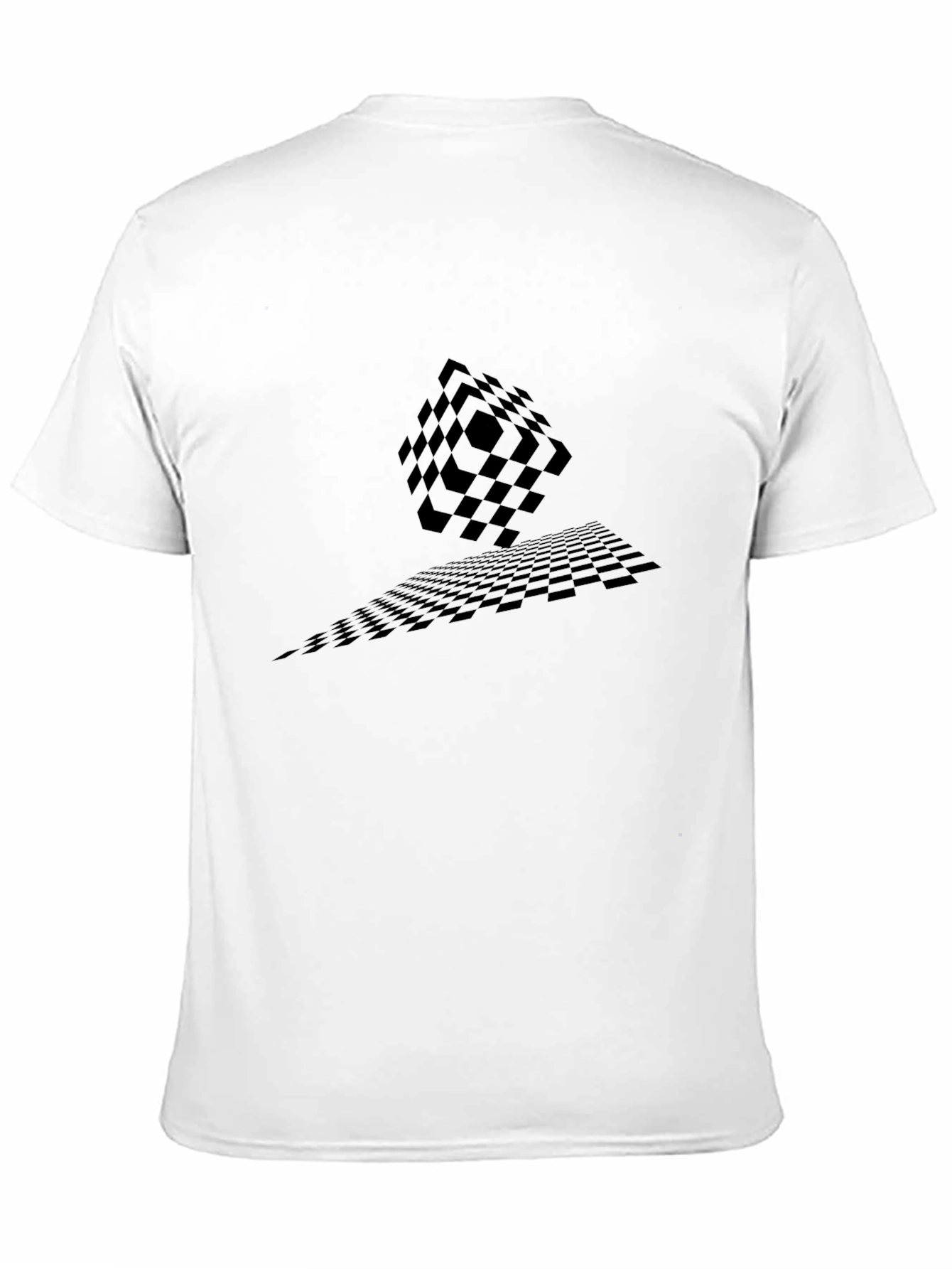 Black Abstract Checkerboard Tee - Men's Black Graphic T-Shirt view 11