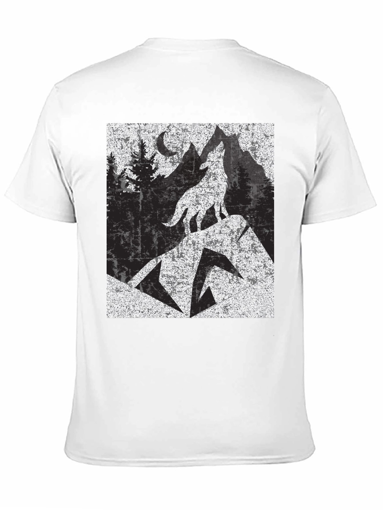 Black Wolf Howling at Moon Tee view 11