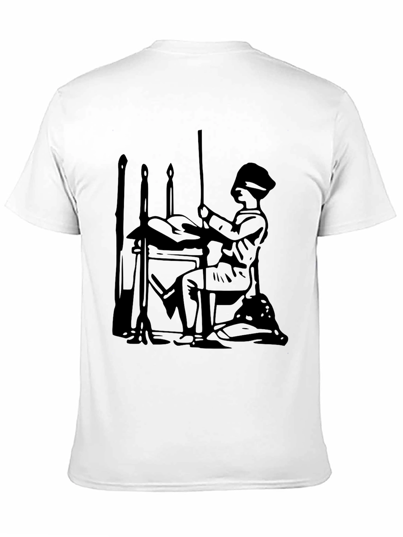 Black Silhouette Graphic Print Black Crew Neck T-Shirt view 11