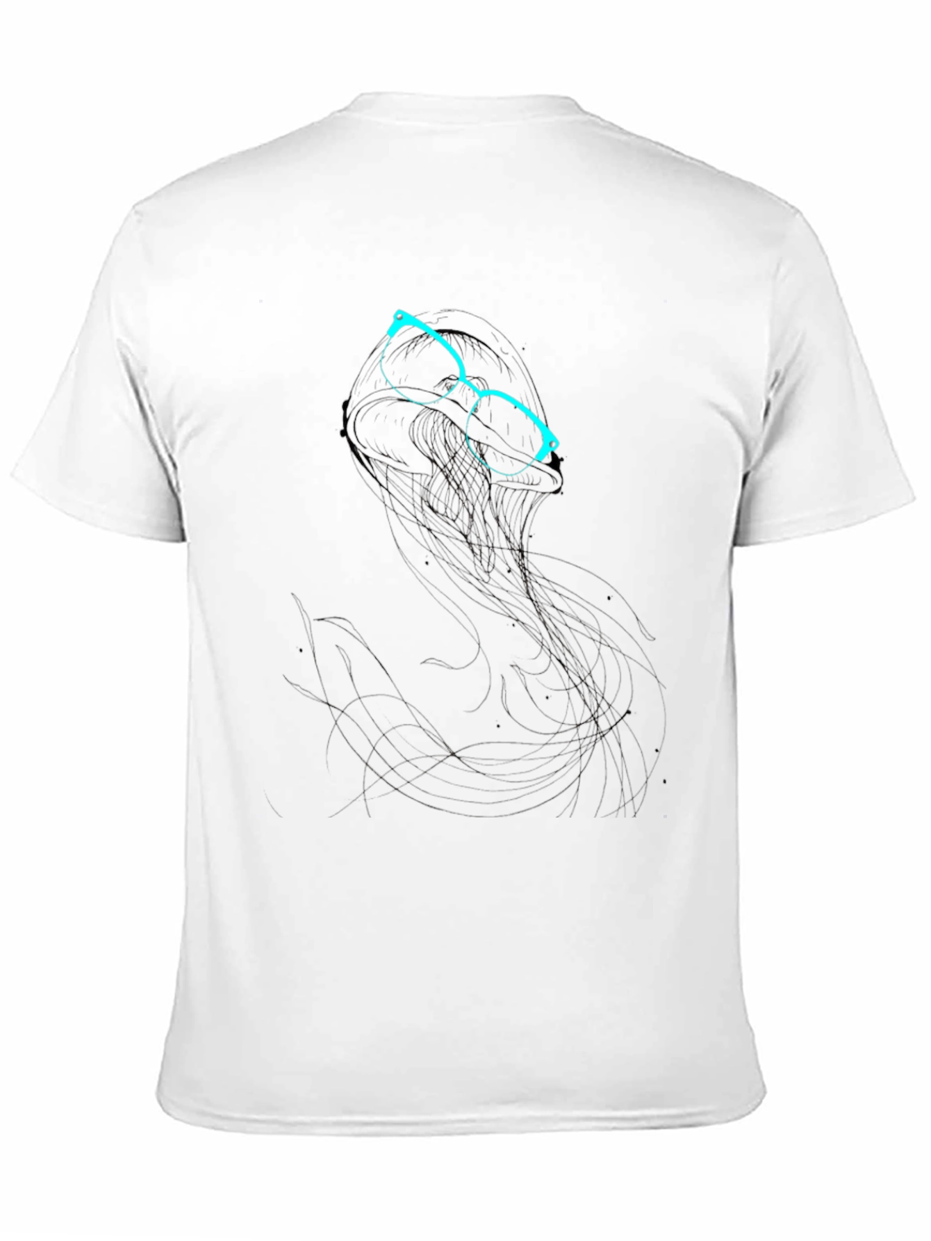 Black Abstract Glasses Graphic Print Black T-Shirt view 11