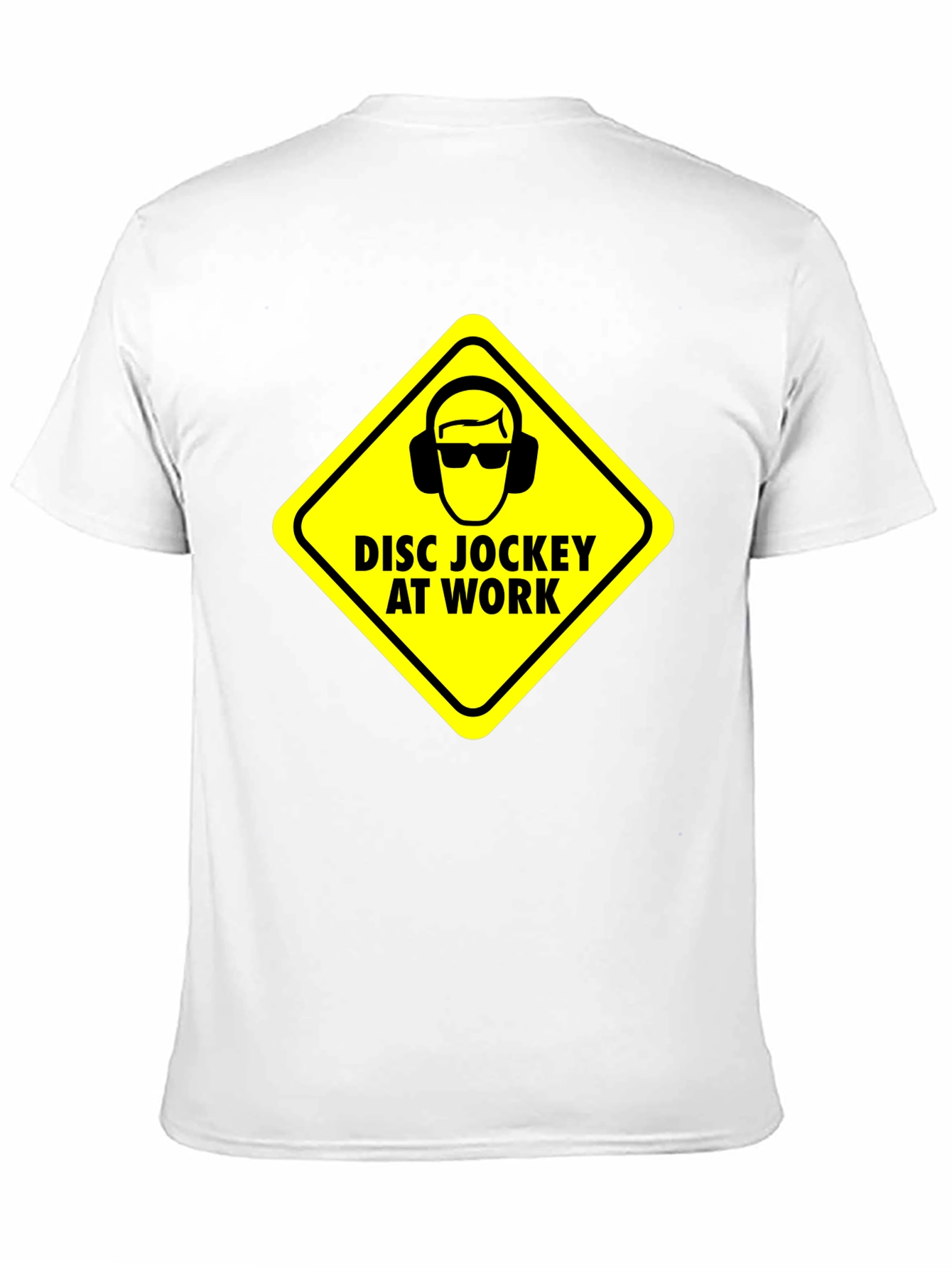 Black Disc Jockey at Work Warning T-Shirt - Black view 11