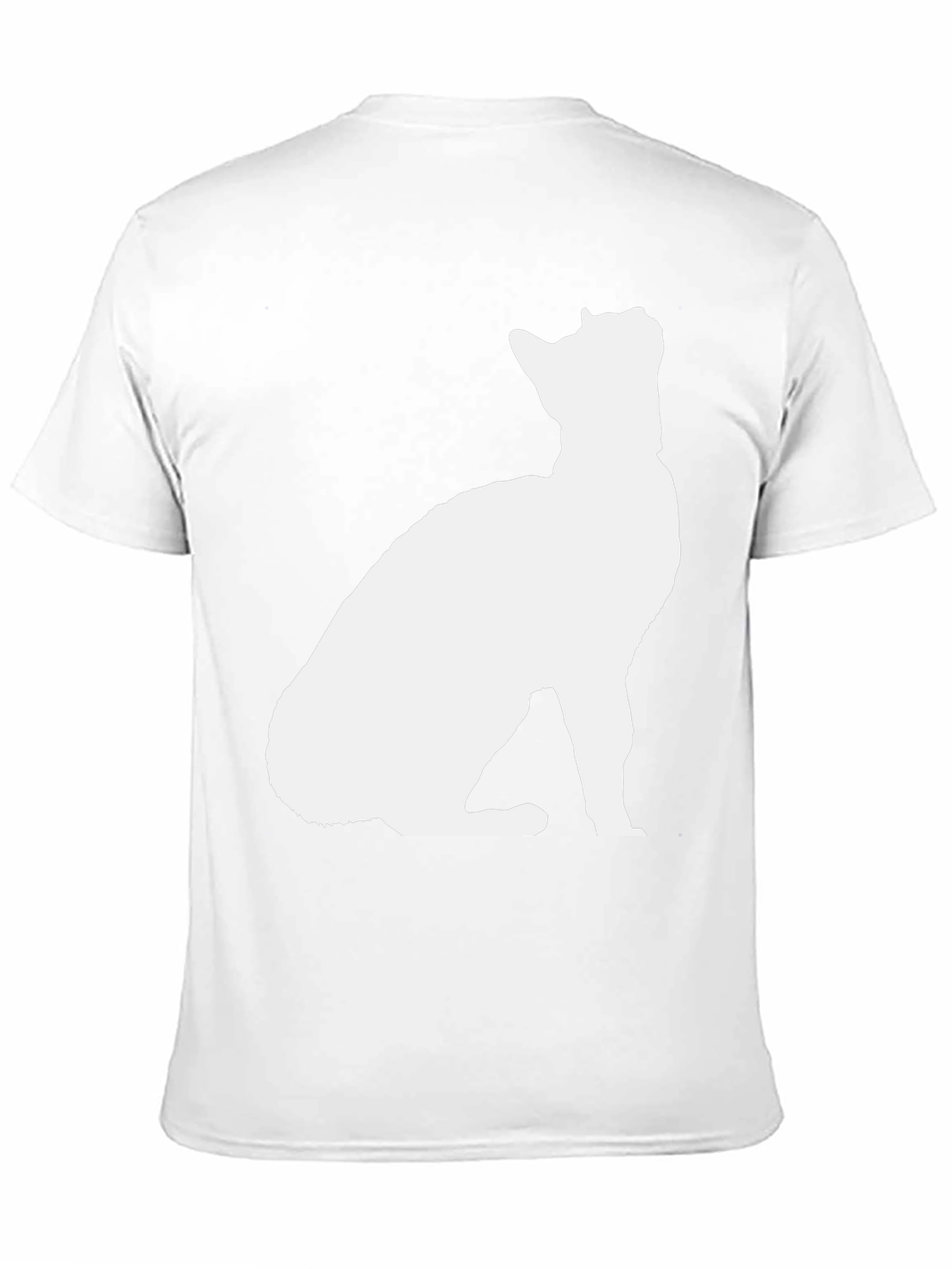 Black Cat Silhouette Graphic Tee - Black Cotton Blend Shirt view 11