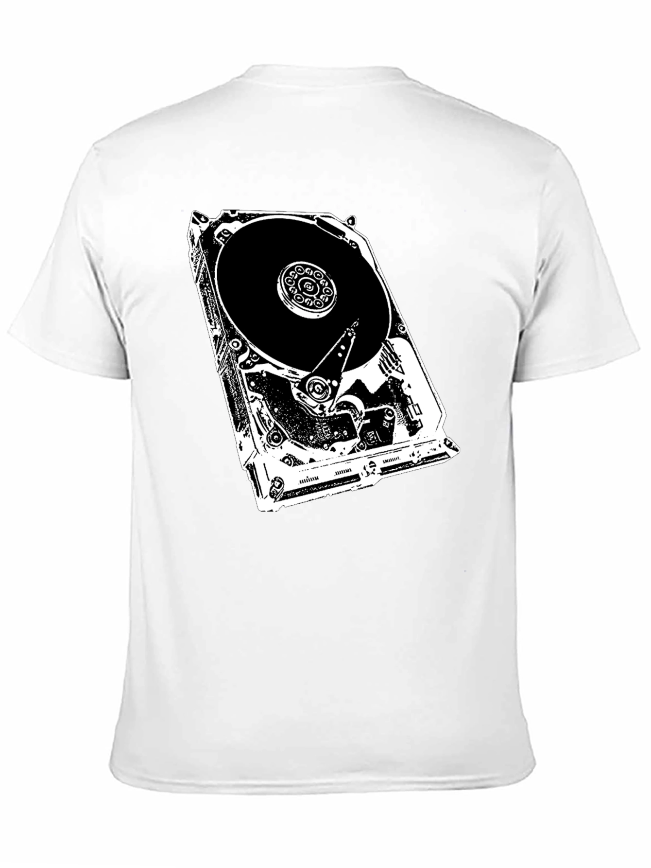 Black Hard Drive Anatomy Graphic Tee - Tech Lover's Shirt view 11