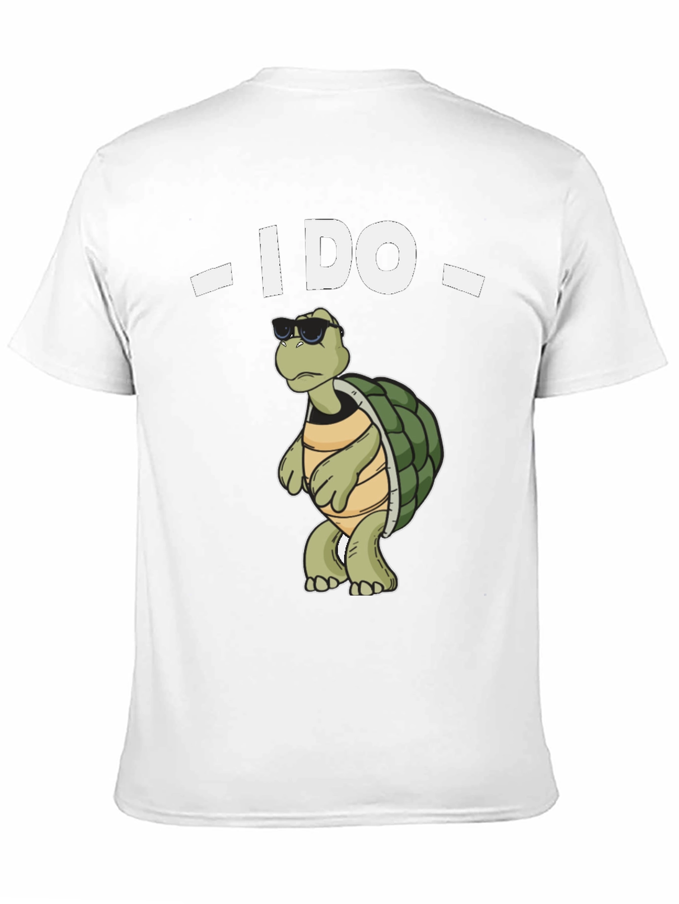 Black Cool Turtle "I Do" Black T-Shirt view 11