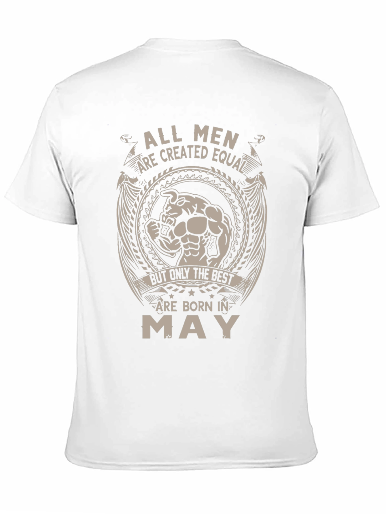 Black Men's "Born In May" Graphic Tee - Black Cotton Blend view 11