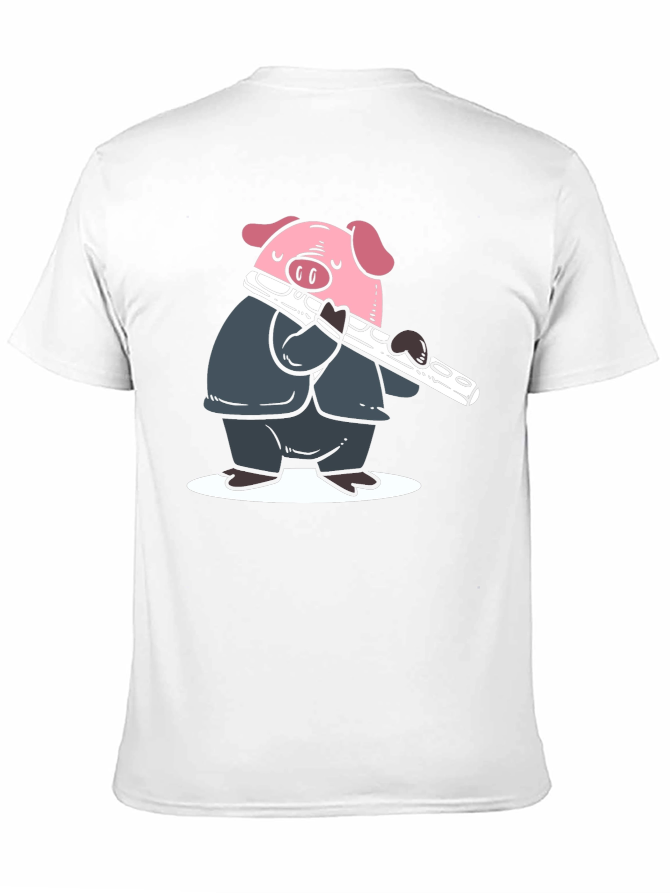 Black Pig Flute Player Graphic T-Shirt - Black view 11