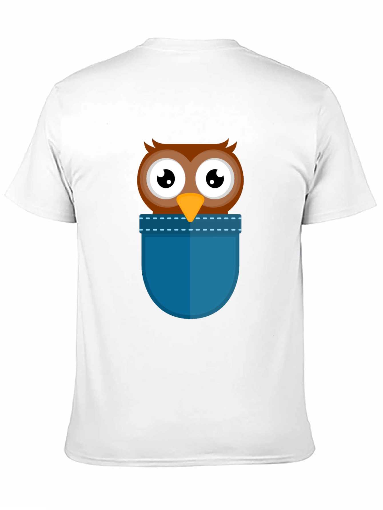 Black Cartoon Owl Pocket T-Shirt - Black view 11