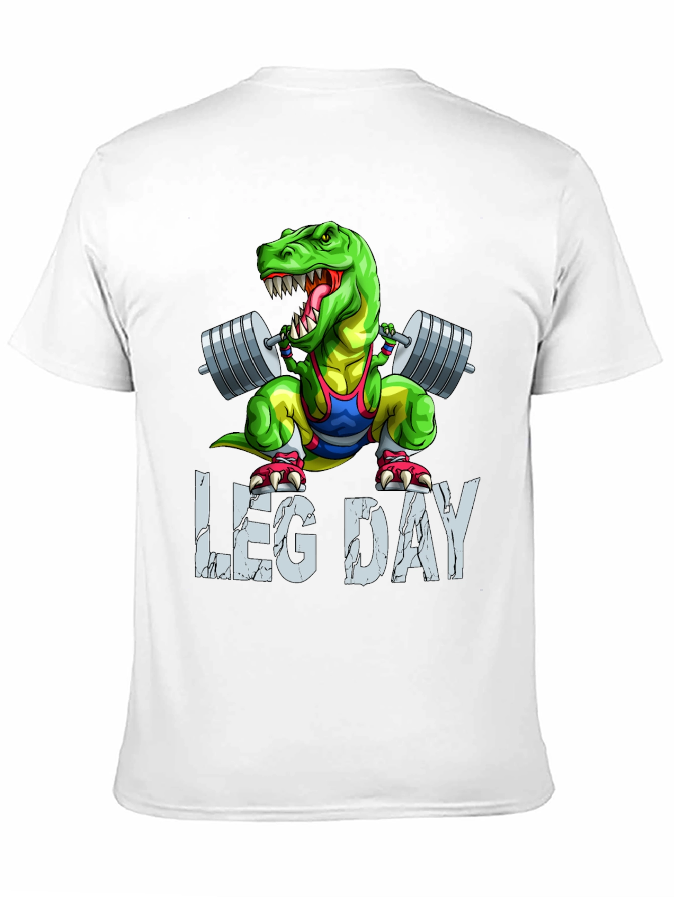 Black Dino Leg Day T-Shirt: Funny Gym Workout Tee view 11