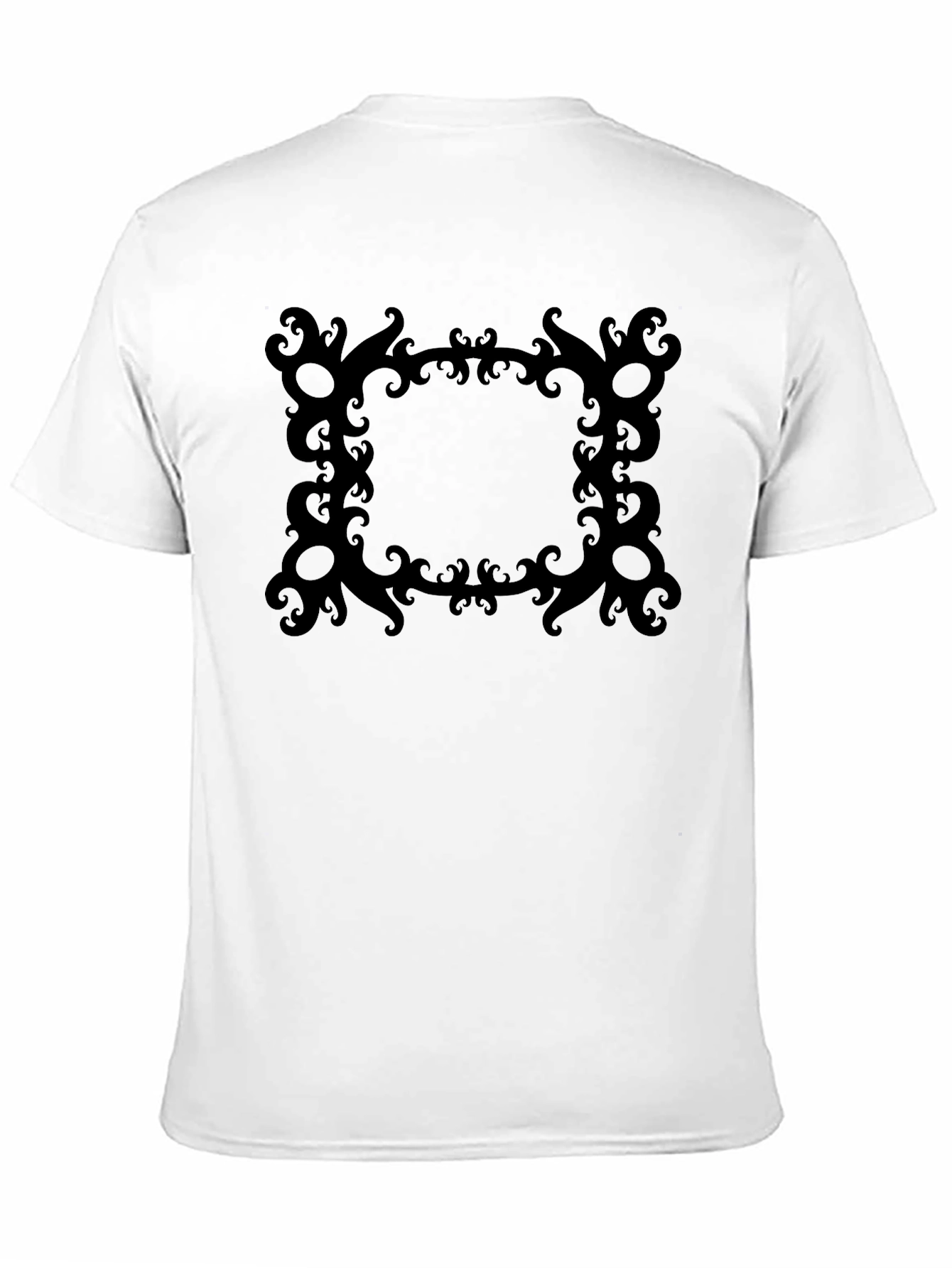 Black Stylish Black Tee with Ornate Square Graphic view 11