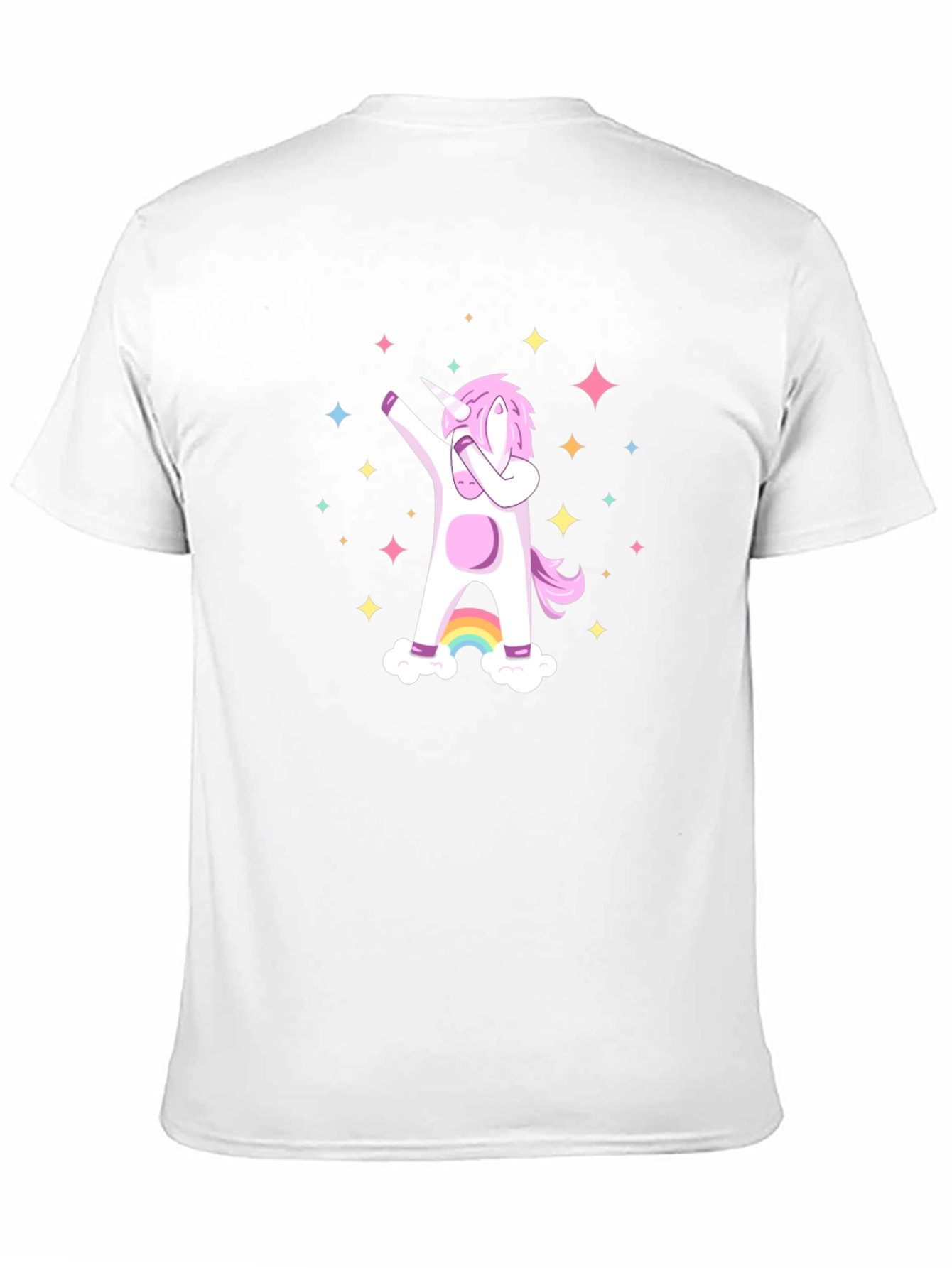 Black Dabbing Unicorn Graphic Tee - Black Cotton Casual Shirt view 11