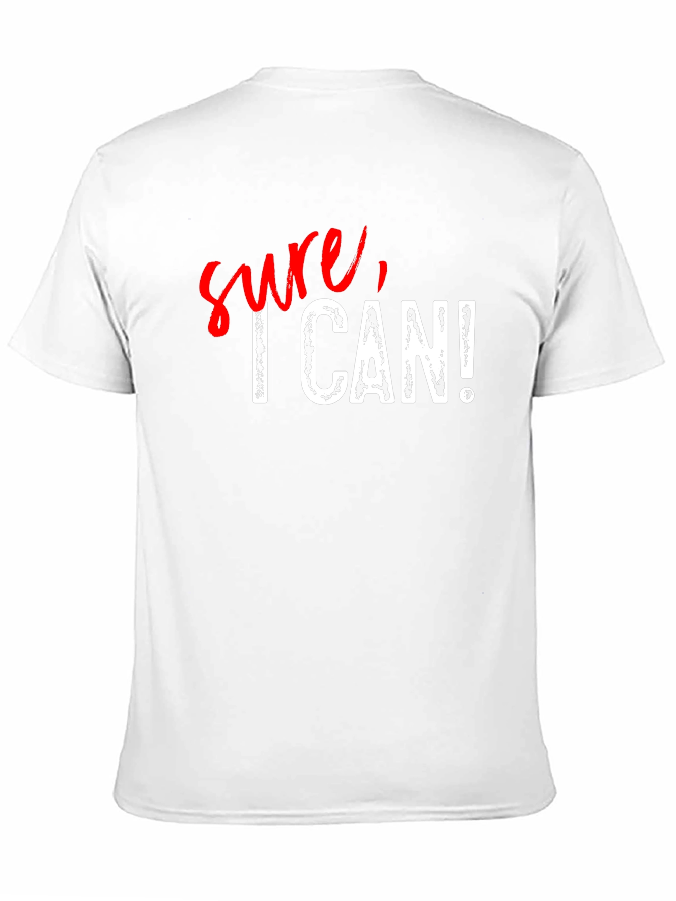 Black Sure, I Can! Graphic Print Black Cotton T-Shirt view 11