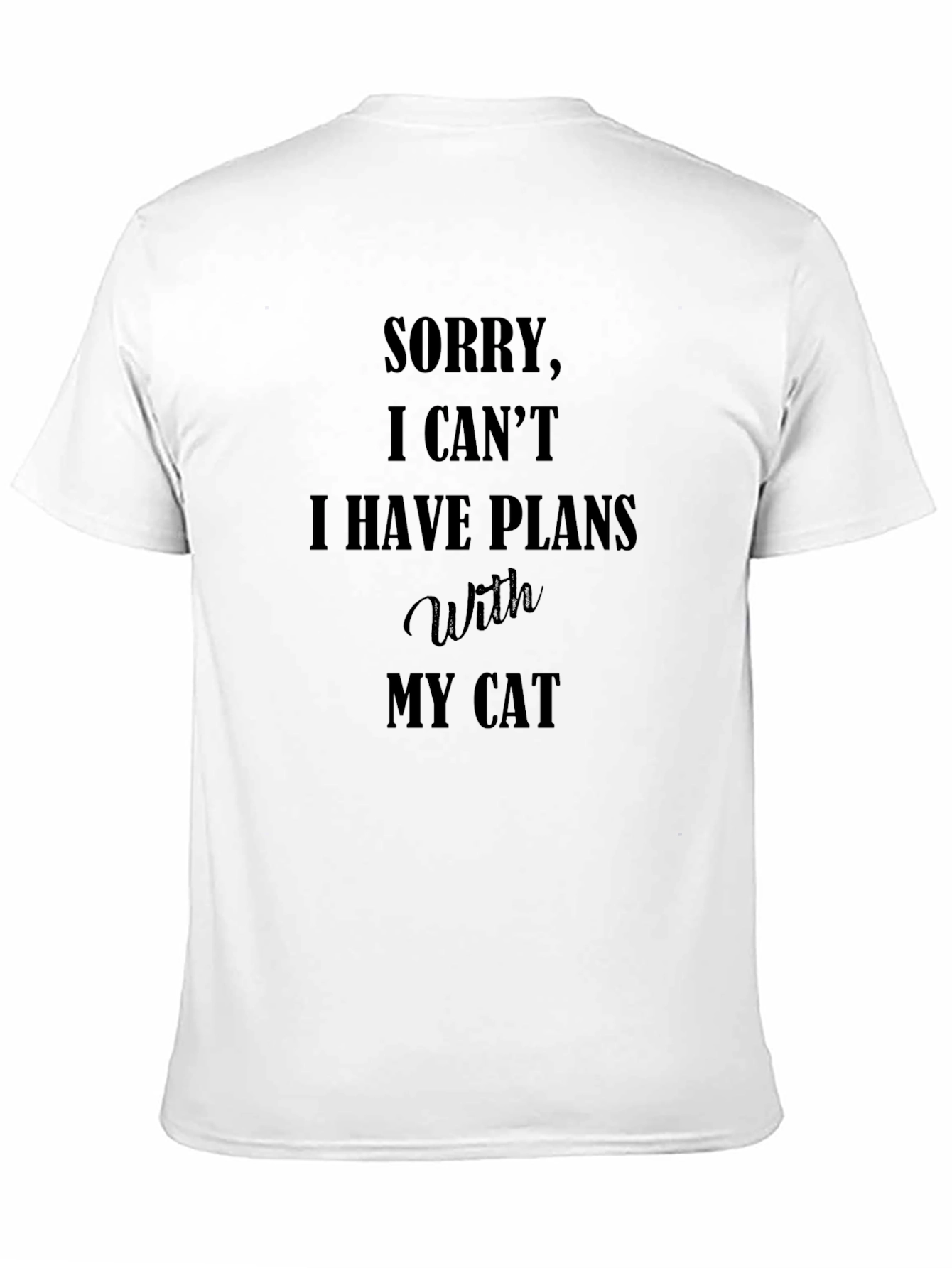 Black Sorry I Have Plans With My Cat T-Shirt view 11
