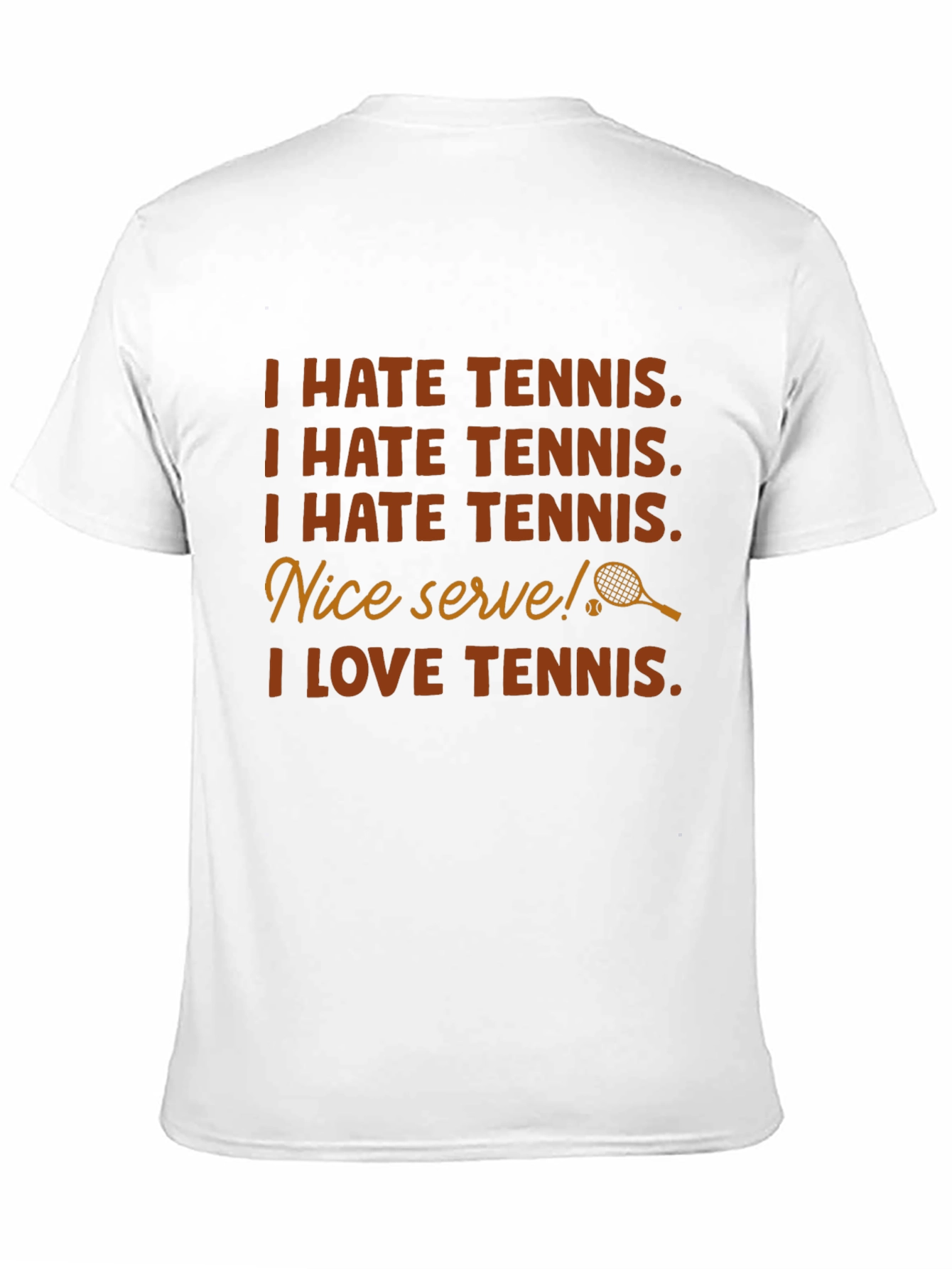 Black Funny Tennis T-Shirt - I Hate Tennis I Love Tennis view 11