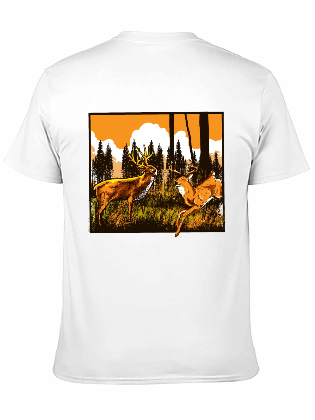 Black Deer Graphic Tee - Wildlife Forest Design view 11