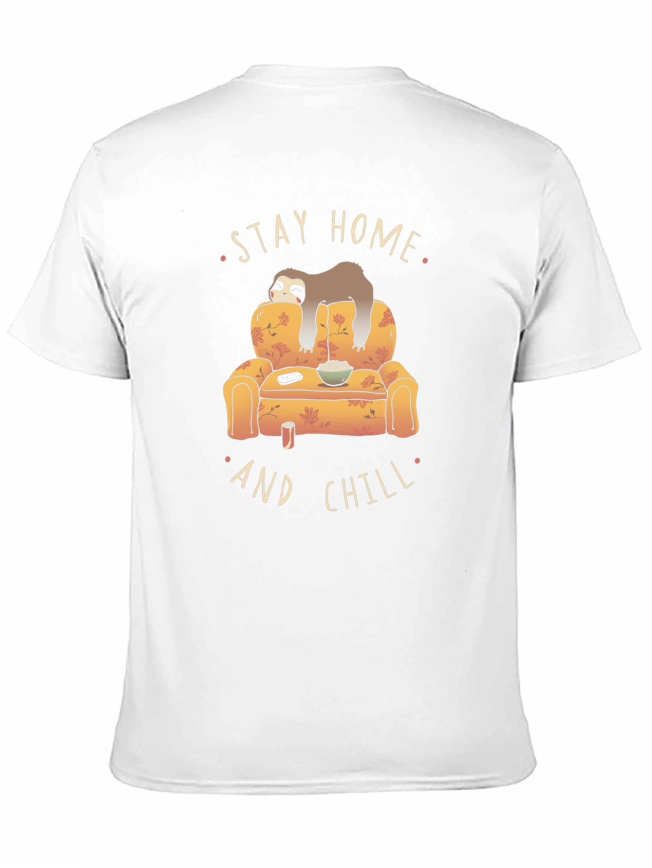 Black Stay Home & Chill Sloth Graphic T-Shirt view 11