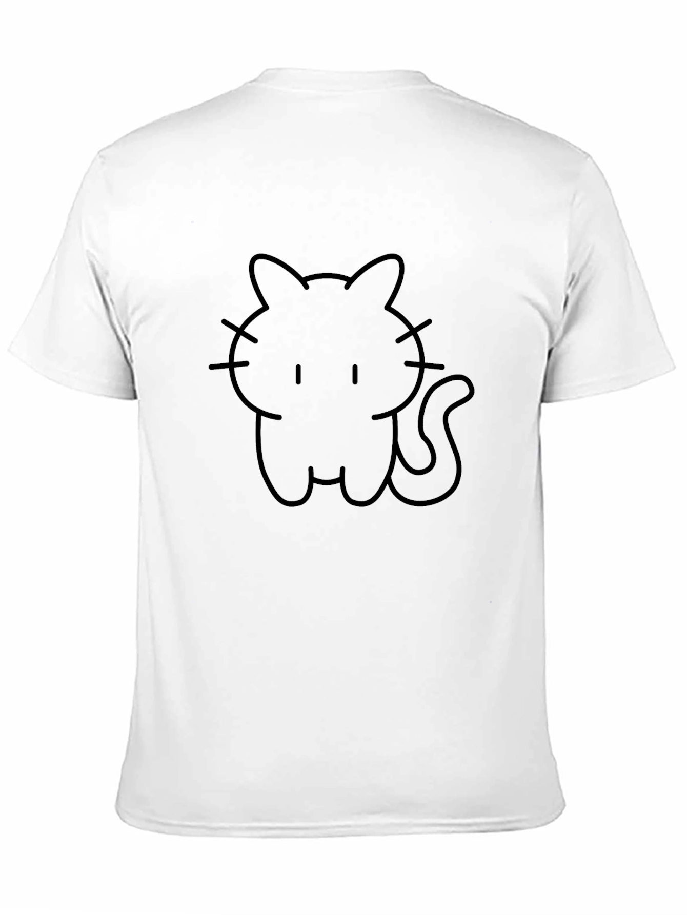 Black Cute Black Cat T-Shirt - Line Art Design view 11