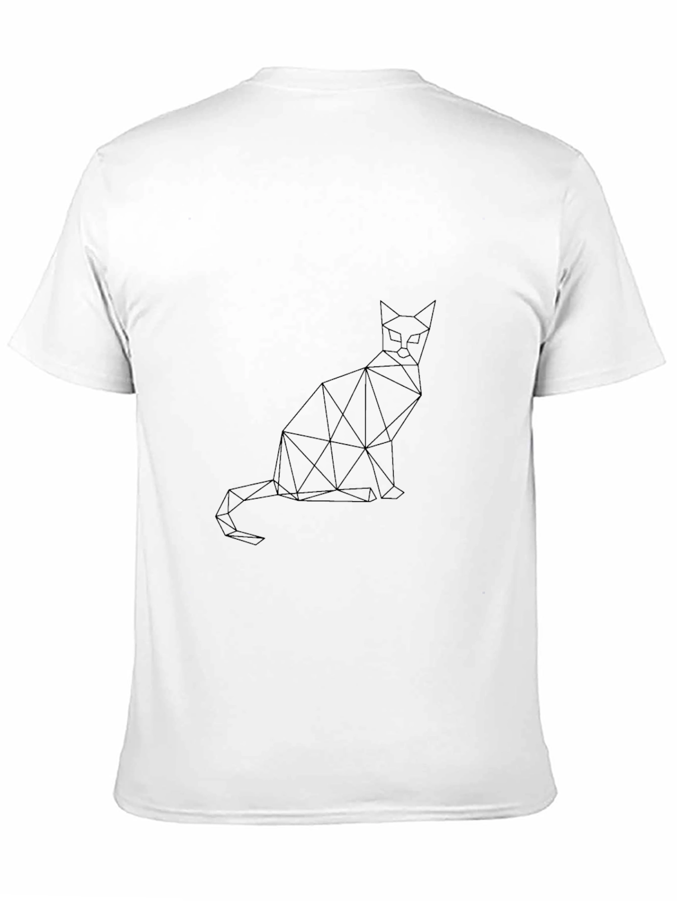 Black Geometric Cat T-Shirt - Minimalist Design view 11