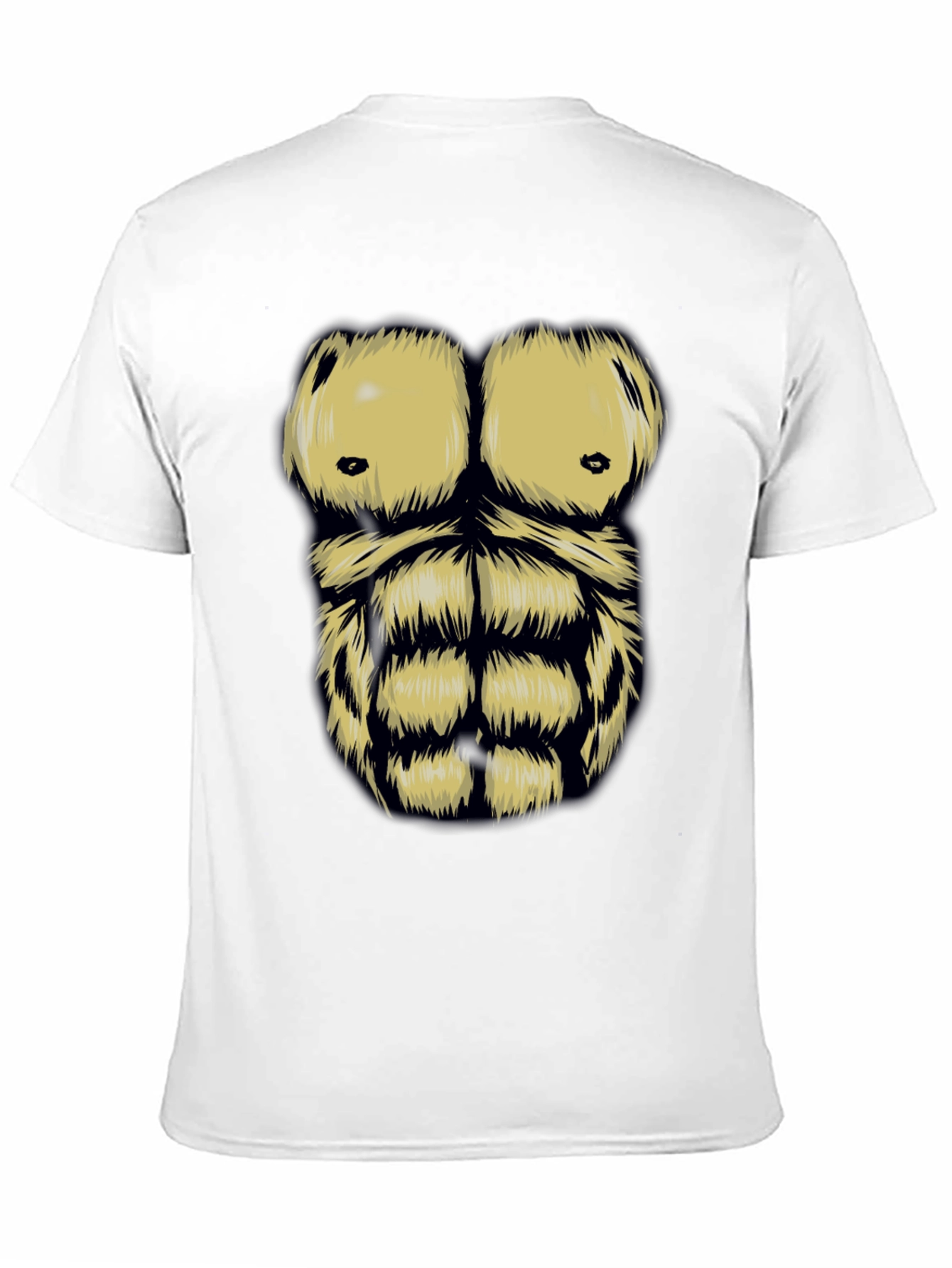 Black Funny Muscle Chest T-Shirt - Costume Tee view 11