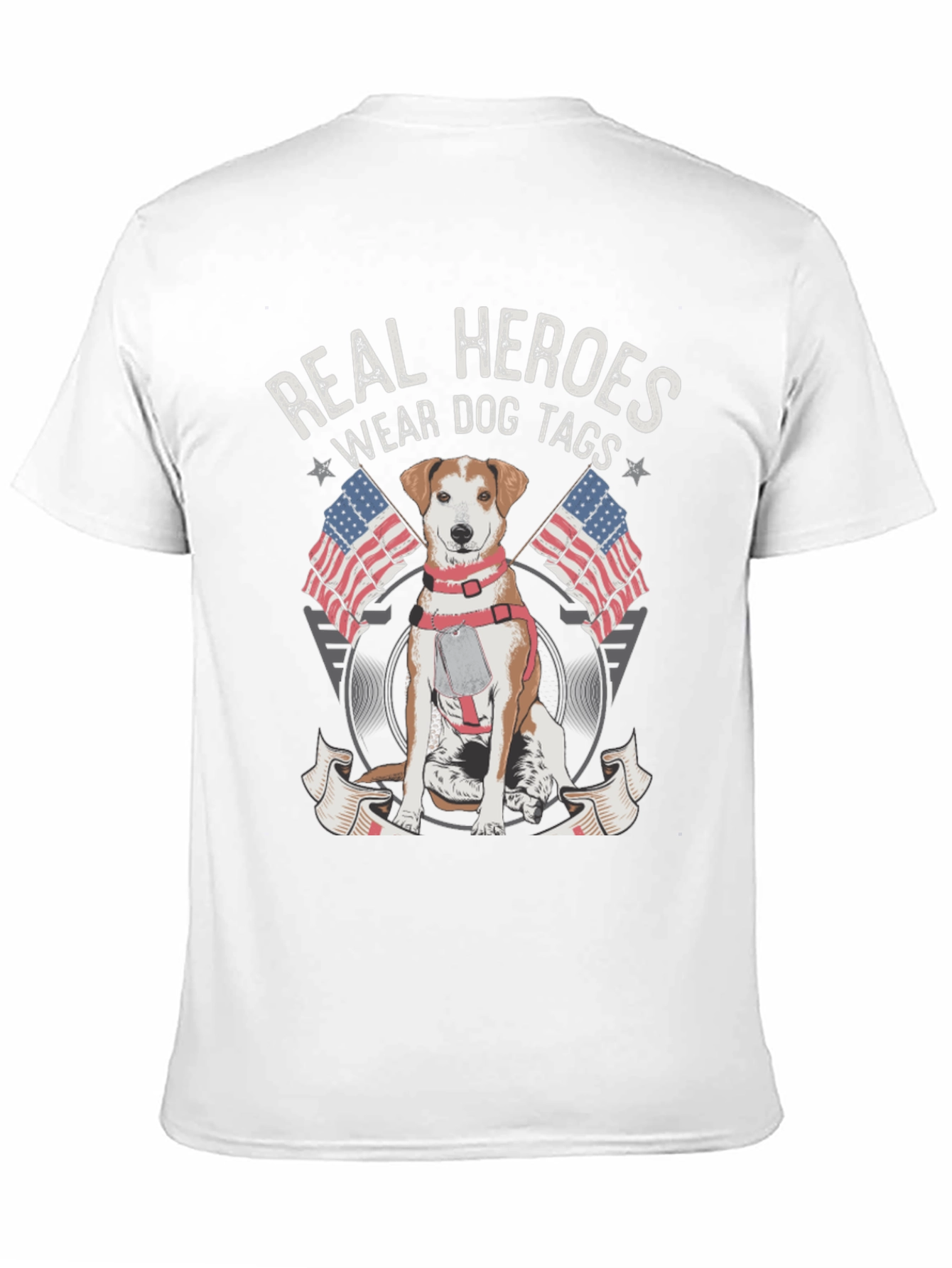 Black Real Heroes Wear Dog Tags T-Shirt view 11