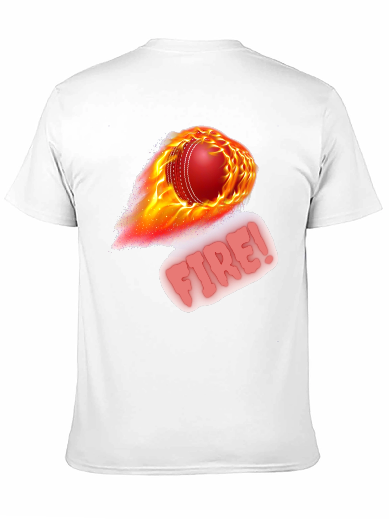 Black Fiery Cricket Ball Graphic Tee - Black Cotton Blend view 11