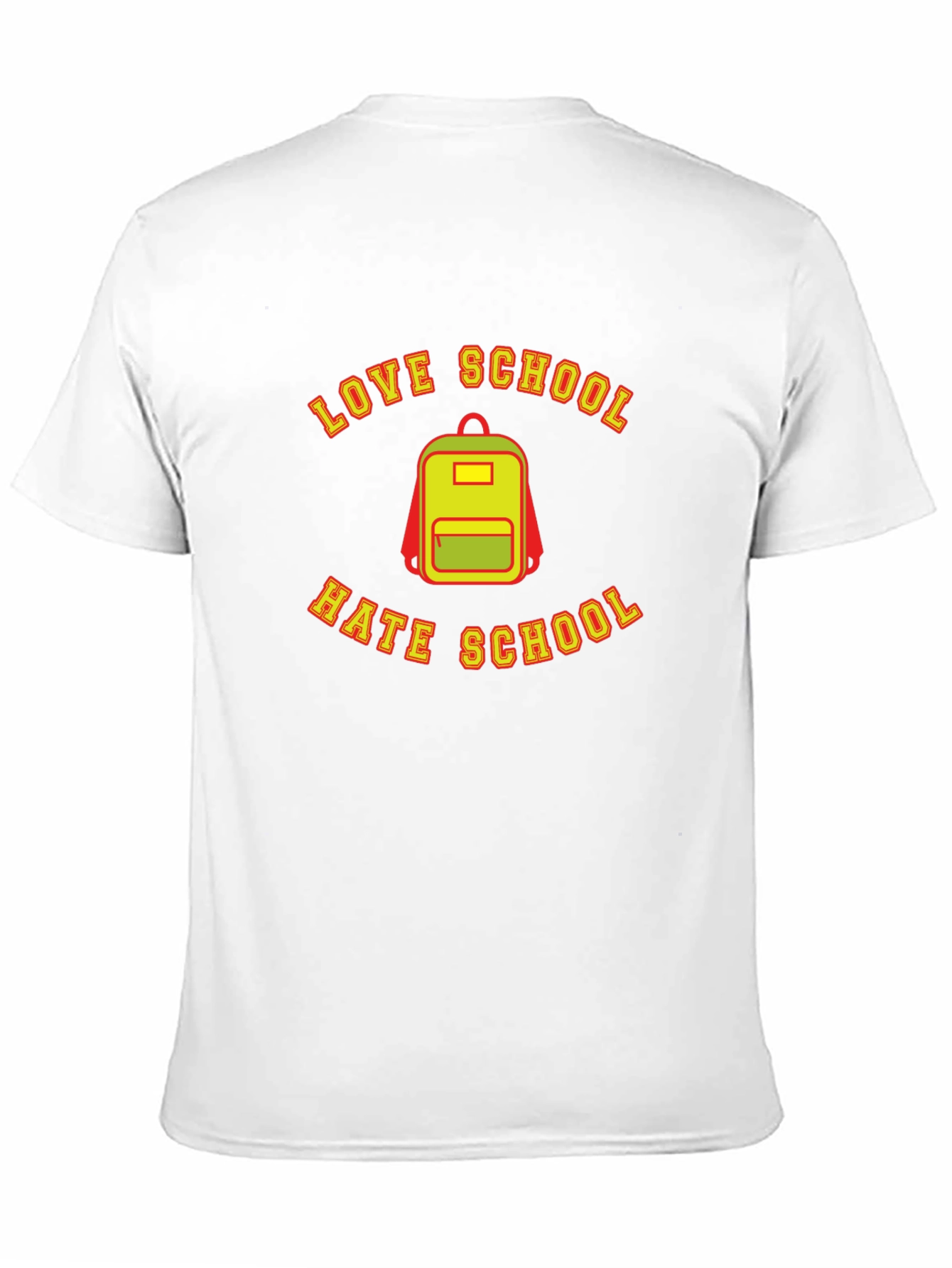 Black Love Hate School Backpack Graphic T-Shirt view 11