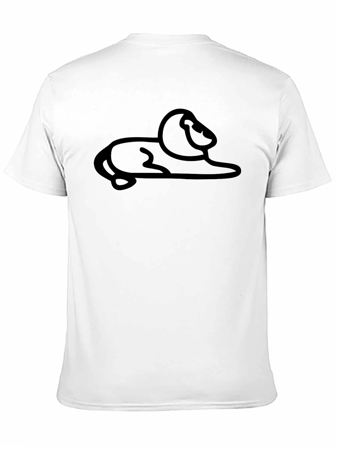 Black Minimalist Lion Graphic Black T-Shirt view 11