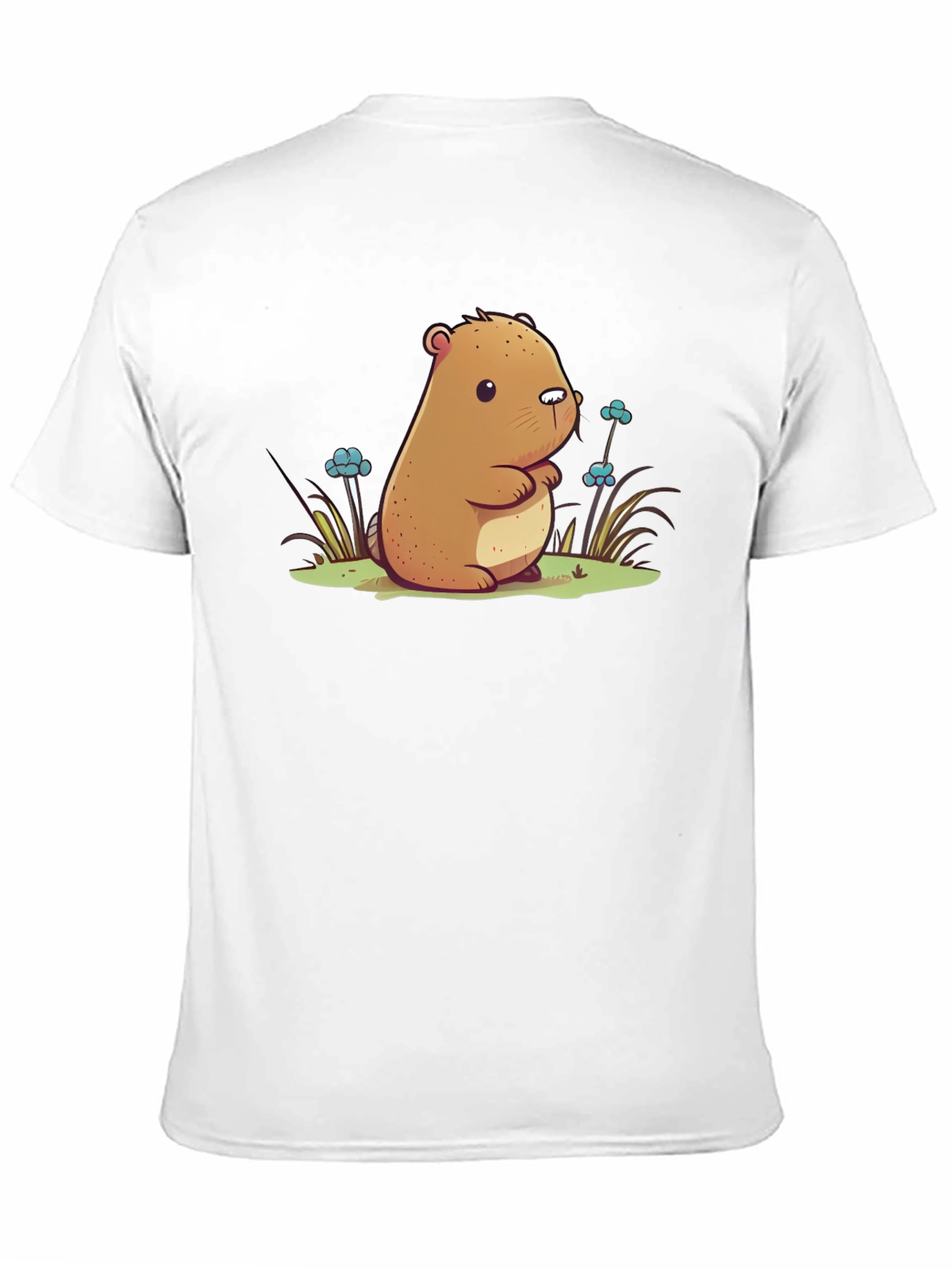 Black Cute Cartoon Beaver Graphic T-Shirt view 11