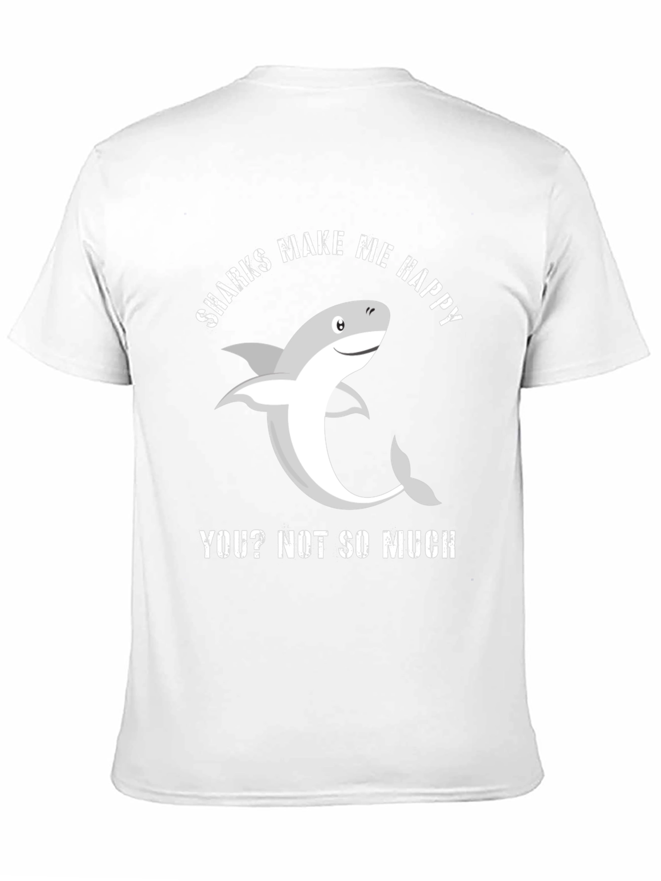 Black Funny Shark T-Shirt - Sharks Make Me Happy view 11