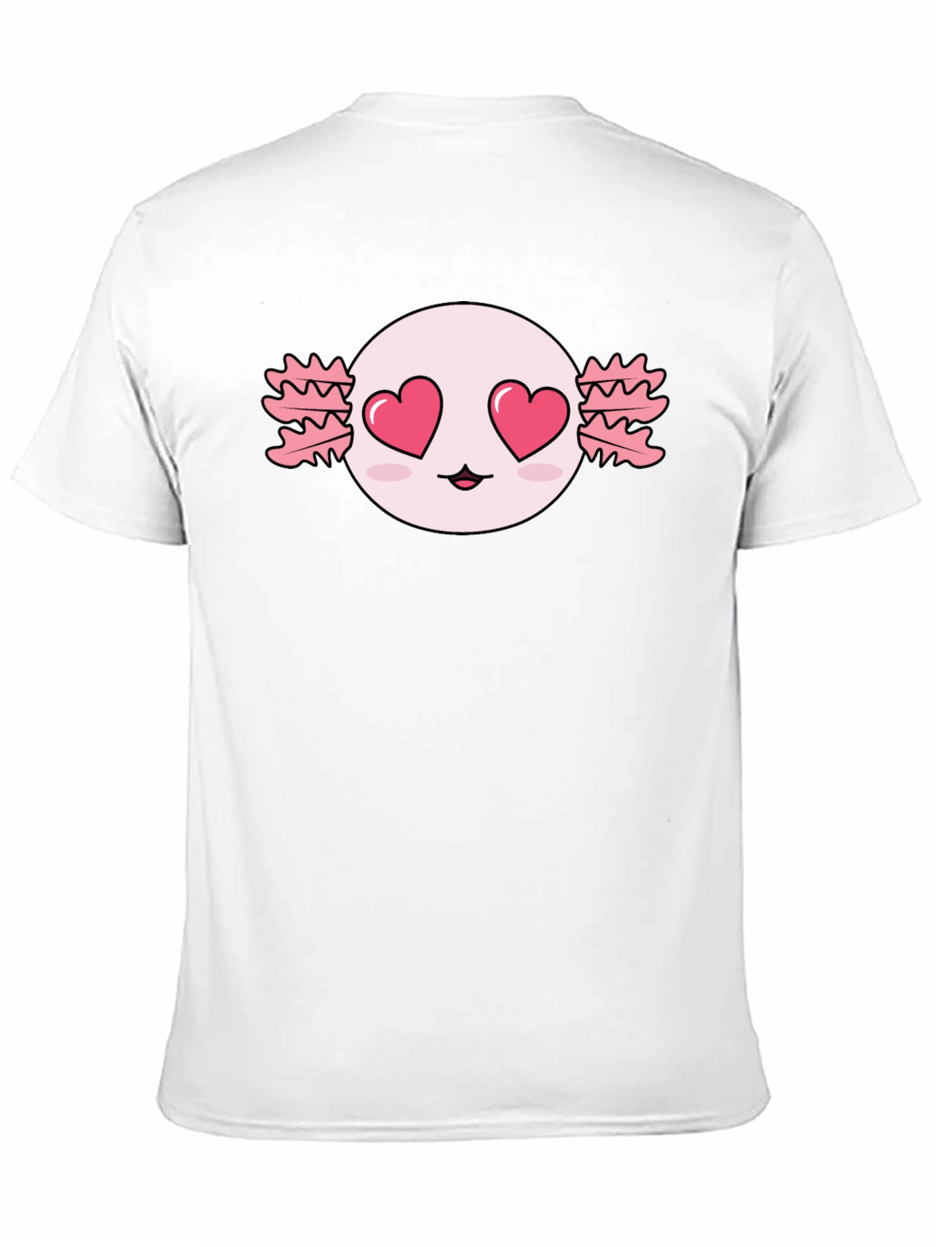 Black Axolotl Heart Eyes T-Shirt - Kawaii Black Tee view 11