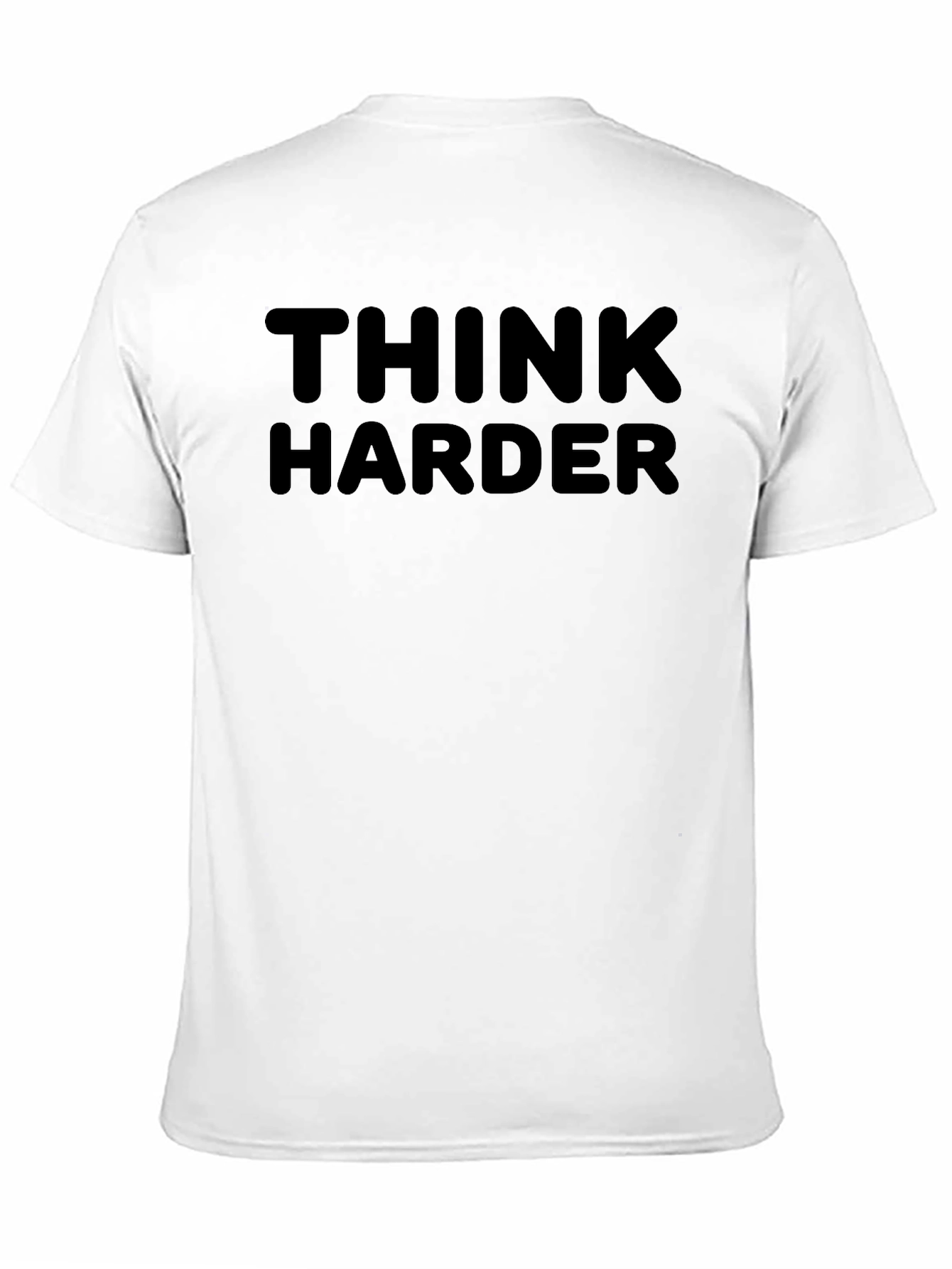 Black Think Harder Black Graphic Tee Shirt view 11
