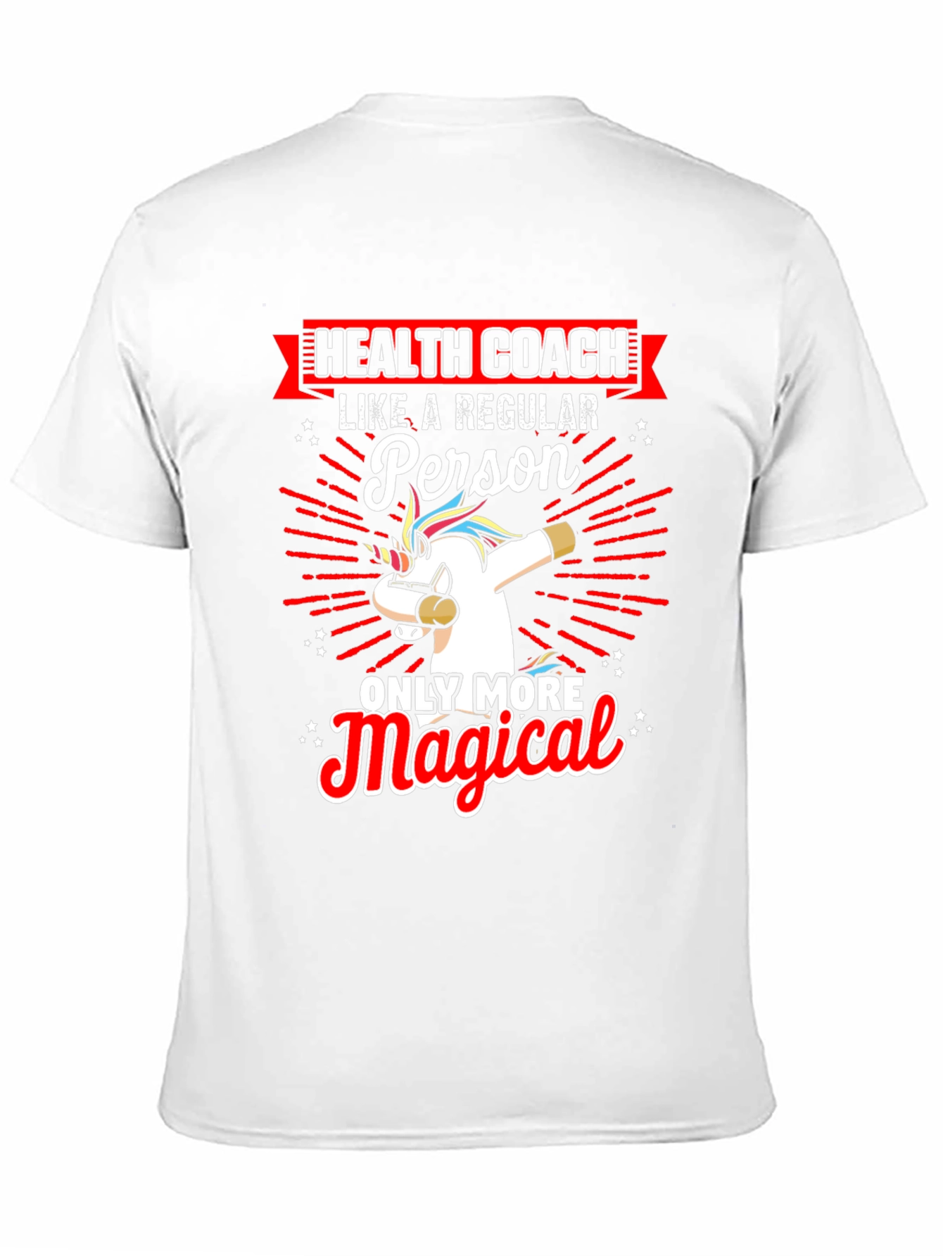 Black Health Coach Unicorn T-Shirt view 11