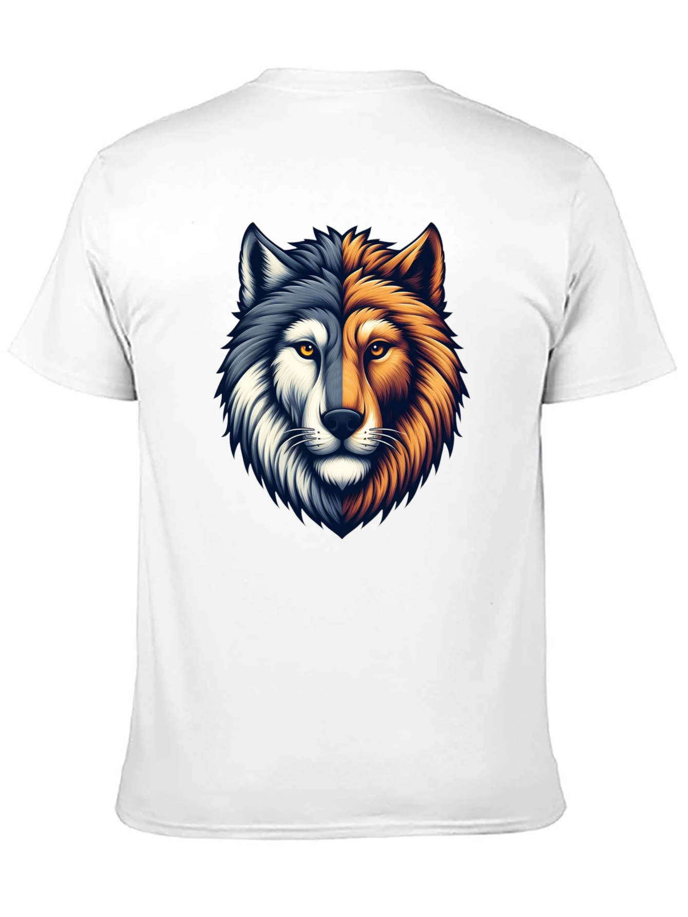 Black Two-Faced Wolf Graphic T-Shirt - Black view 11