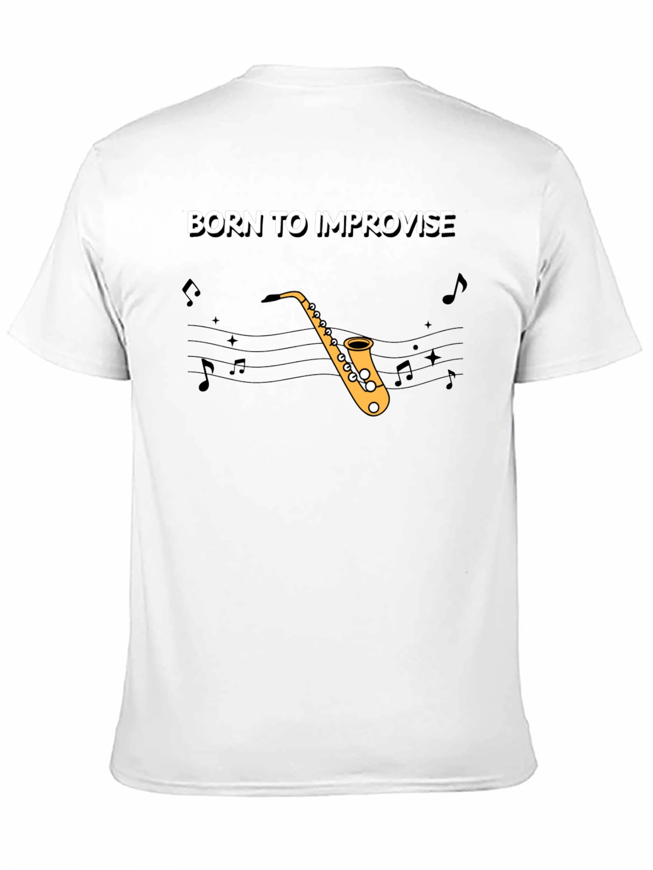 Black Born To Improvise Saxophone T-Shirt view 11