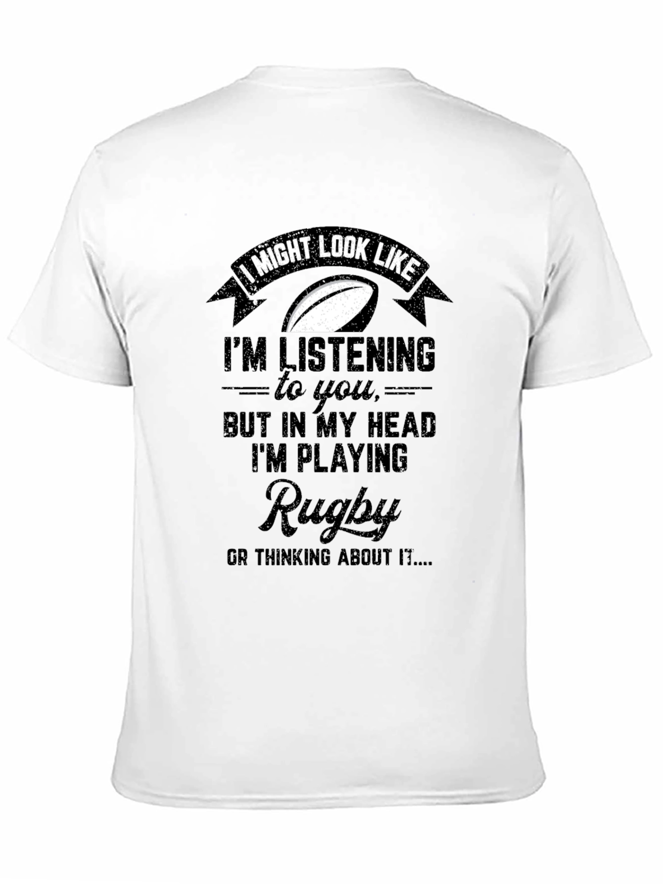 Black Rugby Player T-Shirt Funny Sport Tee view 11