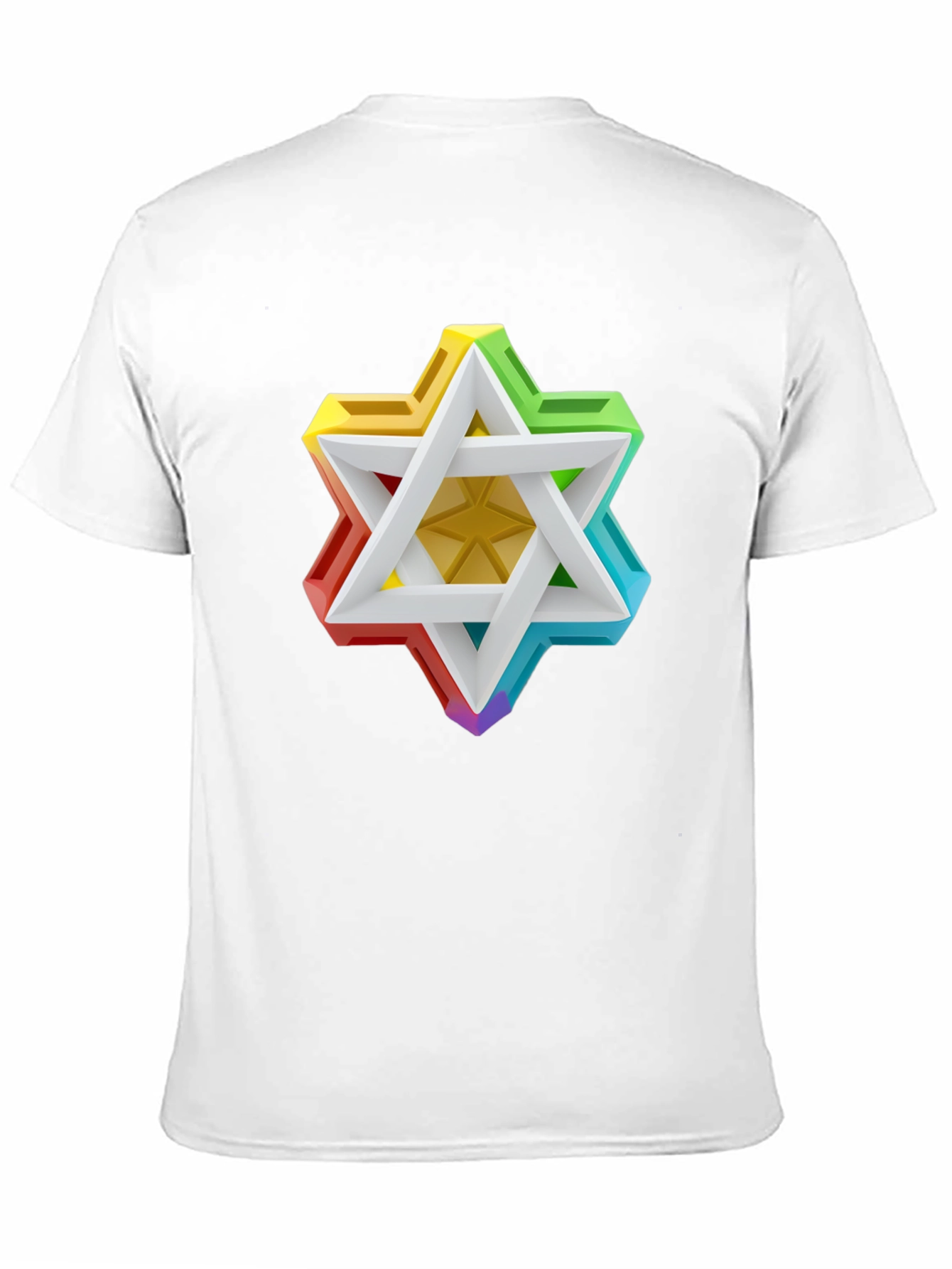 Black Rainbow Star of David Graphic Tee view 11