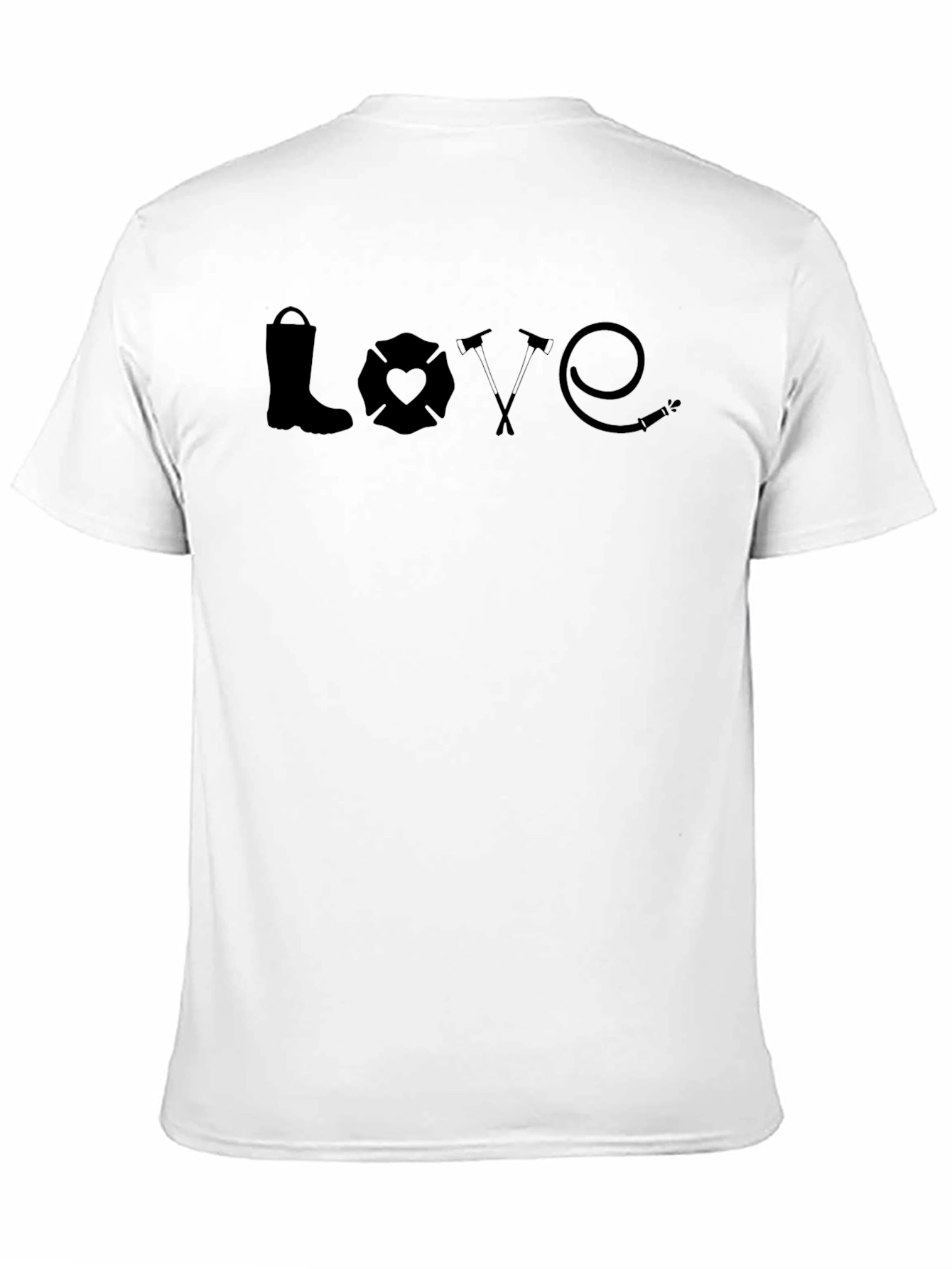 Firefighter Love Graphic T-Shirt - Black - 11