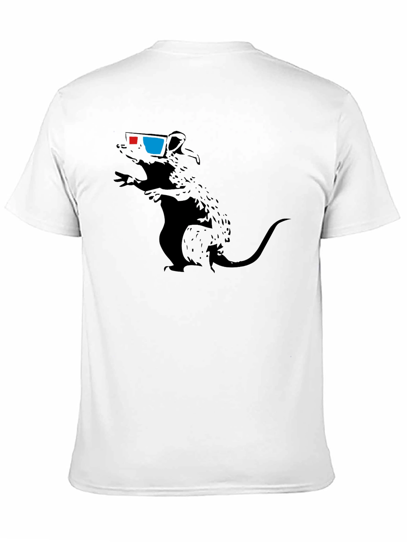 Black Rat with 3D Glasses Graphic Tee - Black view 11