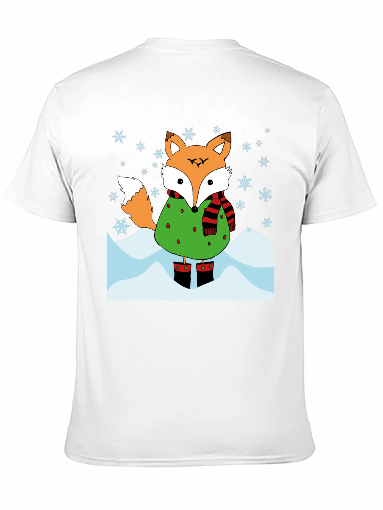 Black Winter Fox Graphic T-Shirt view 11