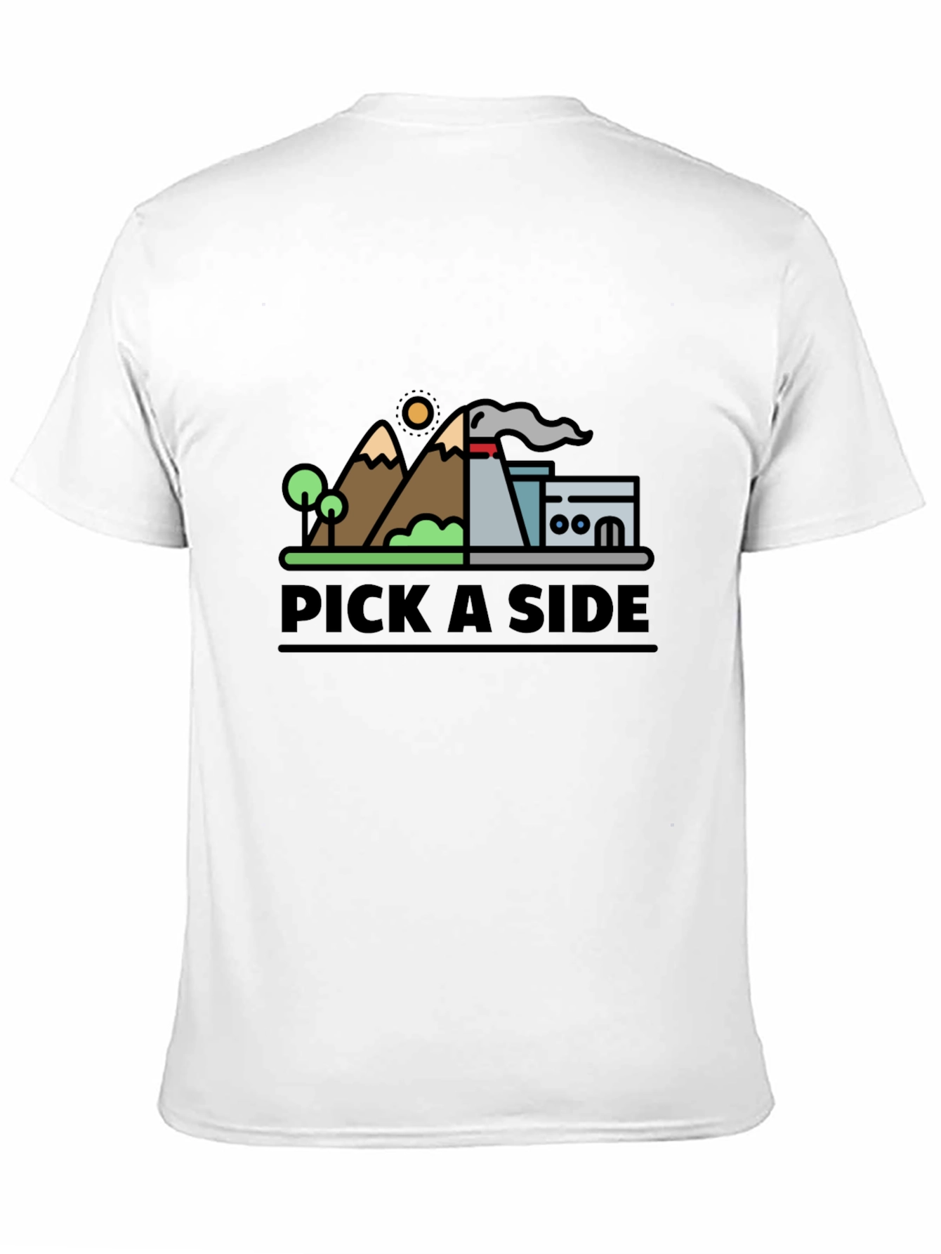 Black Pick A Side Graphic Tee - Nature vs Industry T-Shirt view 11