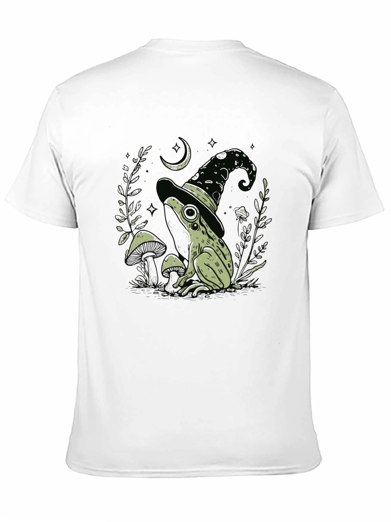 Black Witch Frog Graphic Tee - Black Cotton Blend T-Shirt view 11