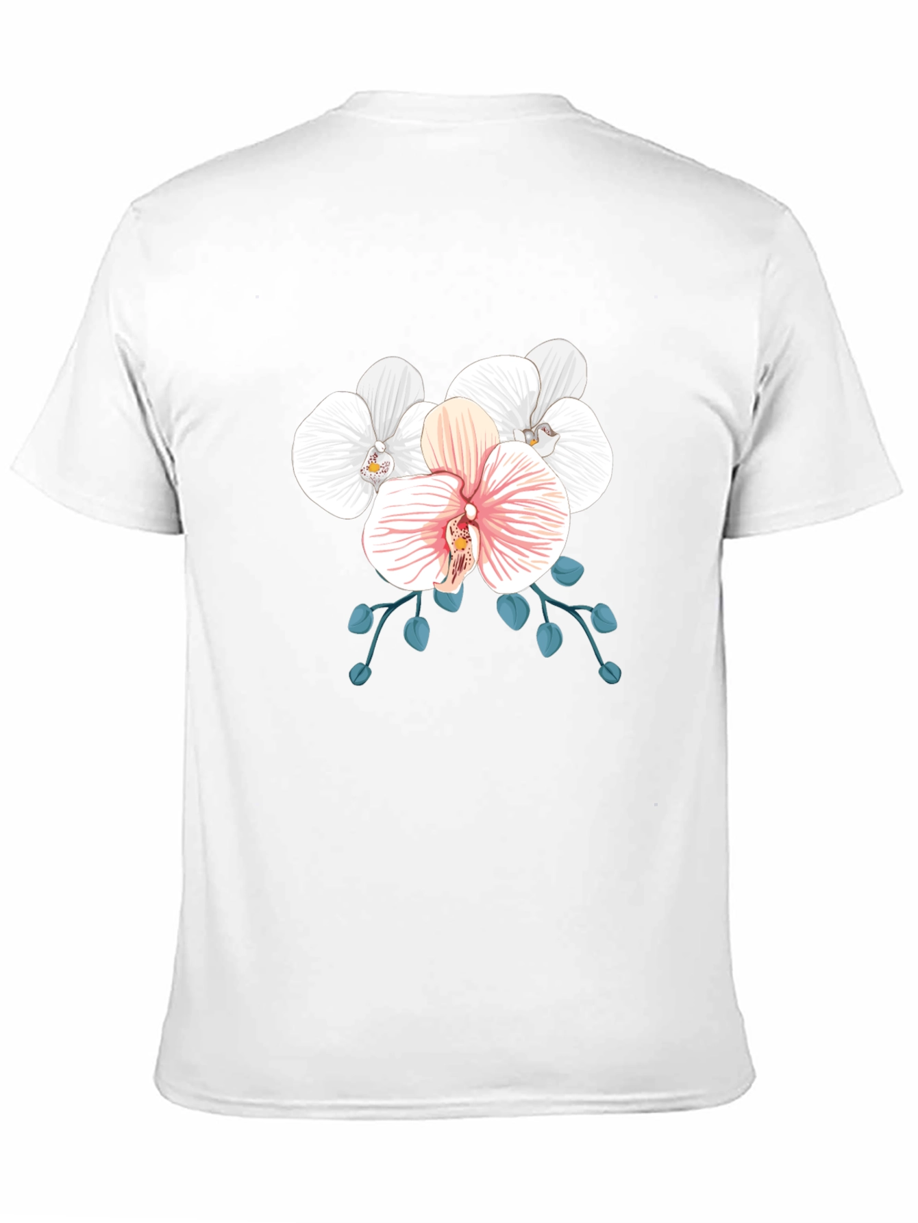 Black Floral Orchid Graphic Tee - Black Cotton Blend view 11