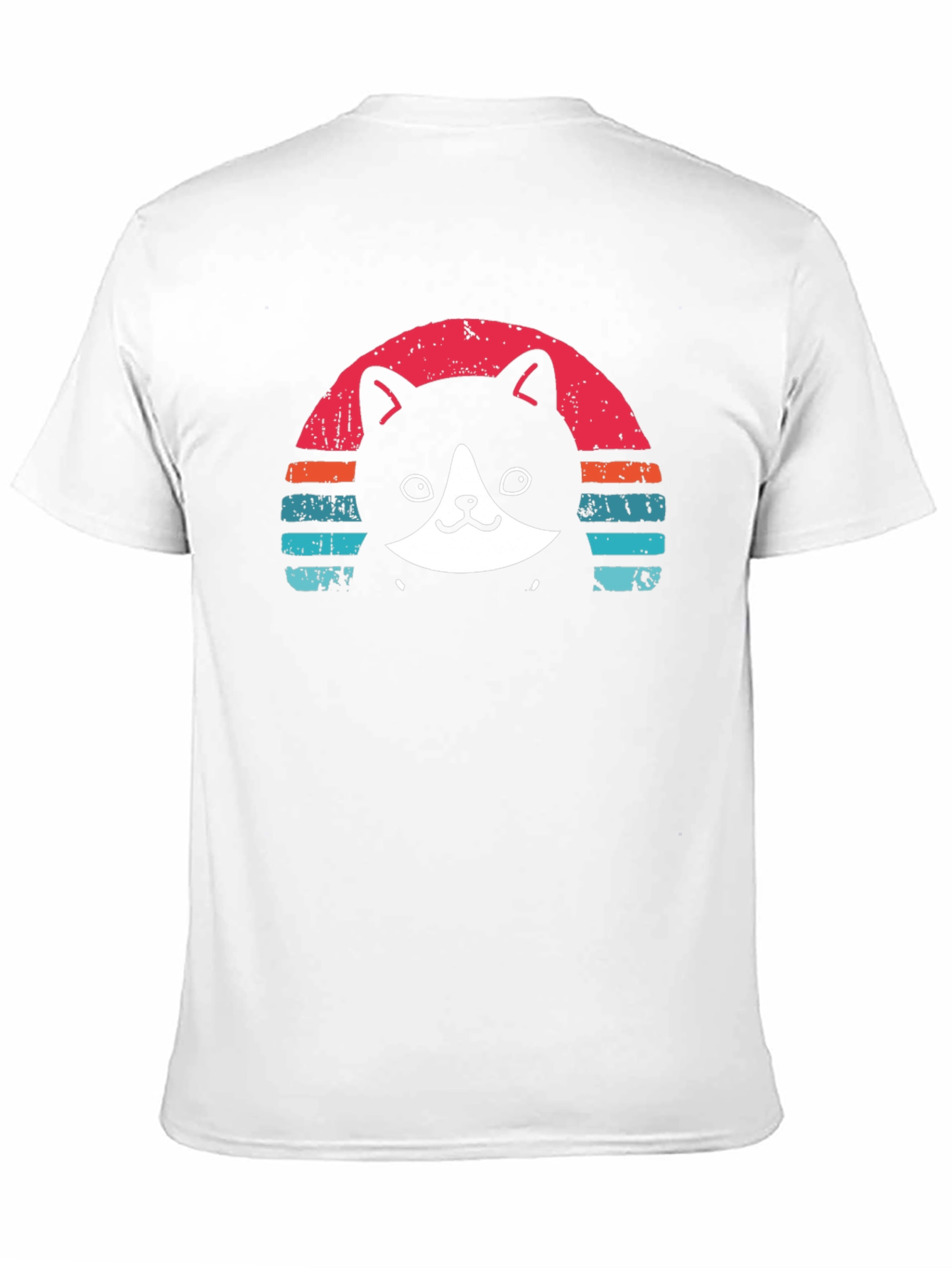 Black Retro Cat T-Shirt - Black Crew Neck Tee view 11