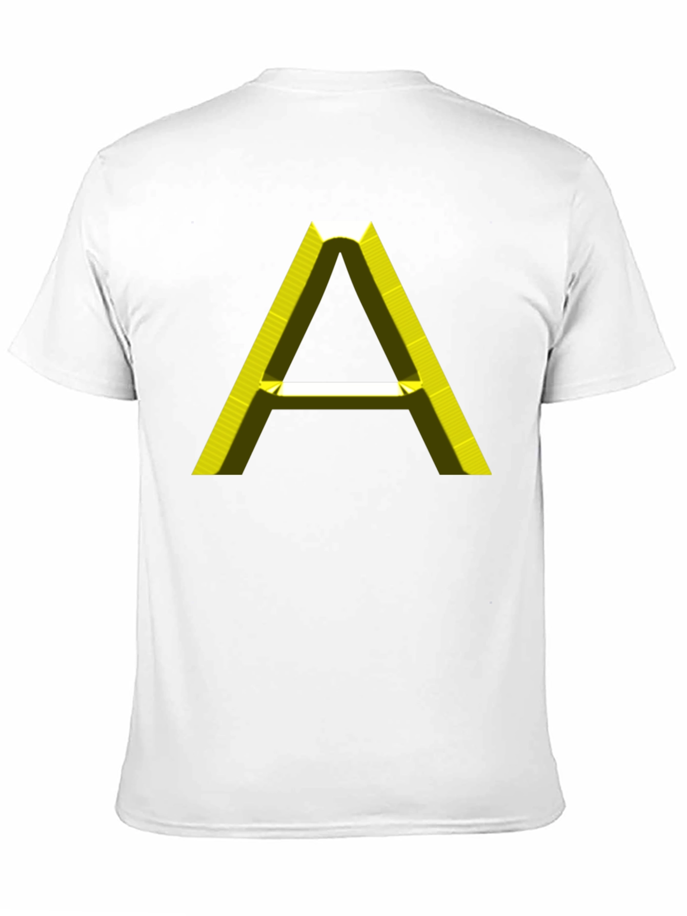 Black Men's Black T-Shirt with 3D Yellow "A" Graphic view 11