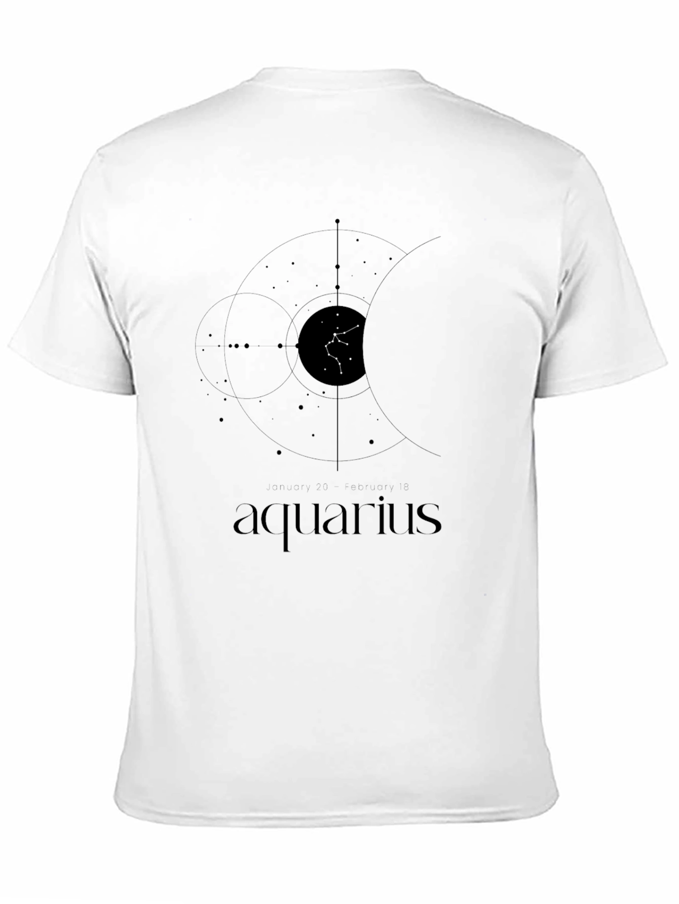 Black Aquarius Constellation Graphic Tee - Black view 11