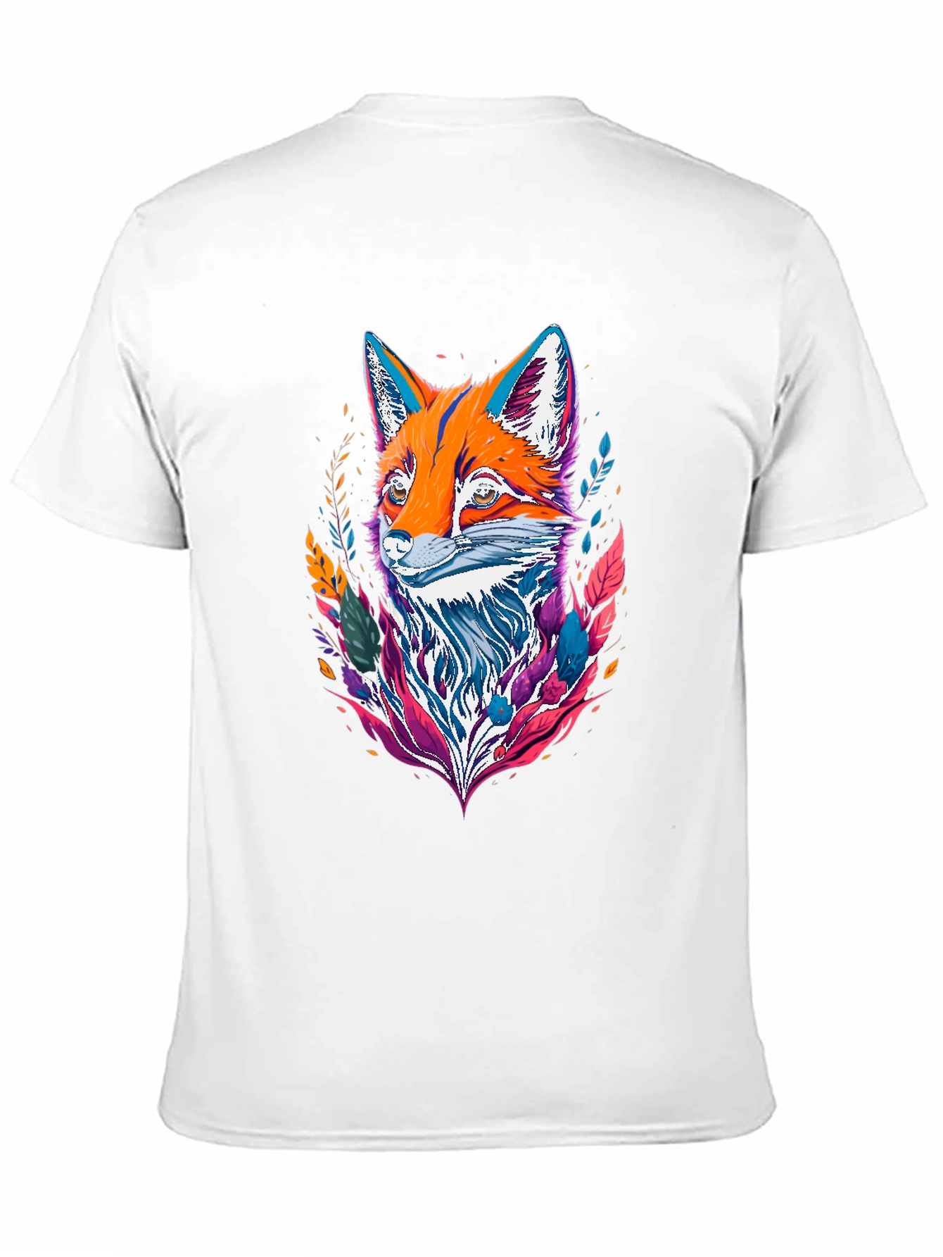 Black Abstract Fox Graphic Tee - Vivid Print view 11