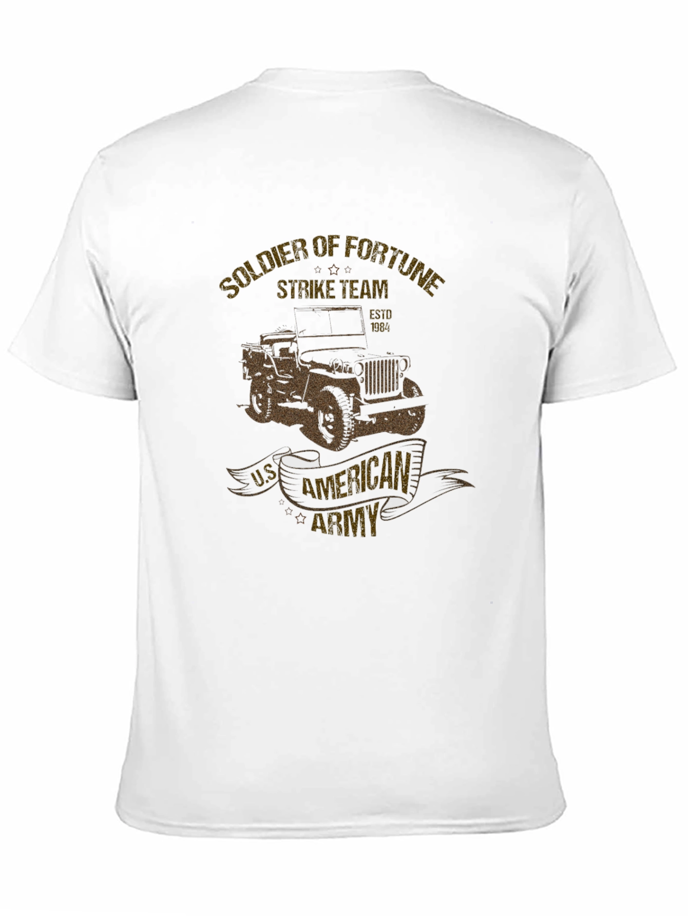 Black Soldier of Fortune T-Shirt - Military Jeep Design view 11