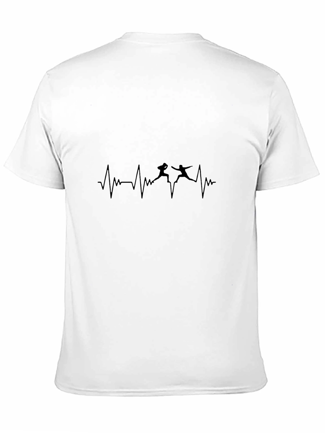 Black Fencing Heartbeat T-Shirt - Black view 11